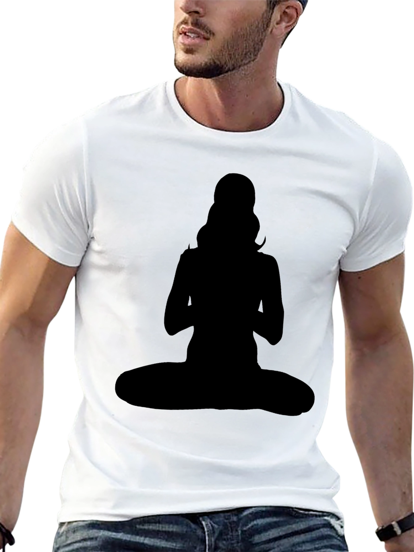 Silhouette Yoga Pose Graphic Tee - Black