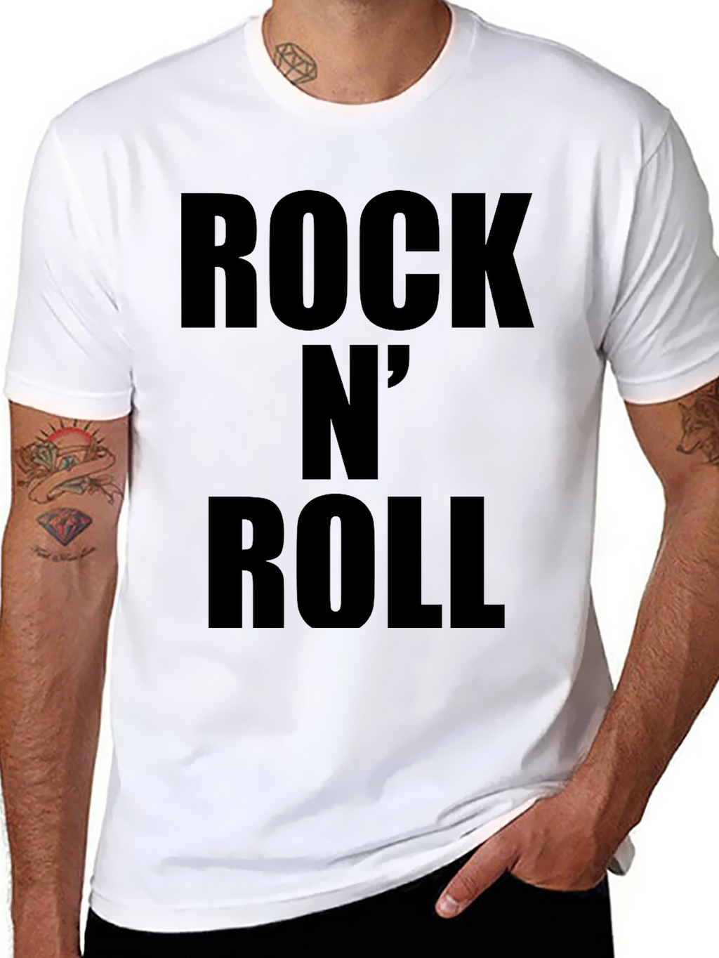 Rock N Roll Graphic Tee - Classic Black T-Shirt