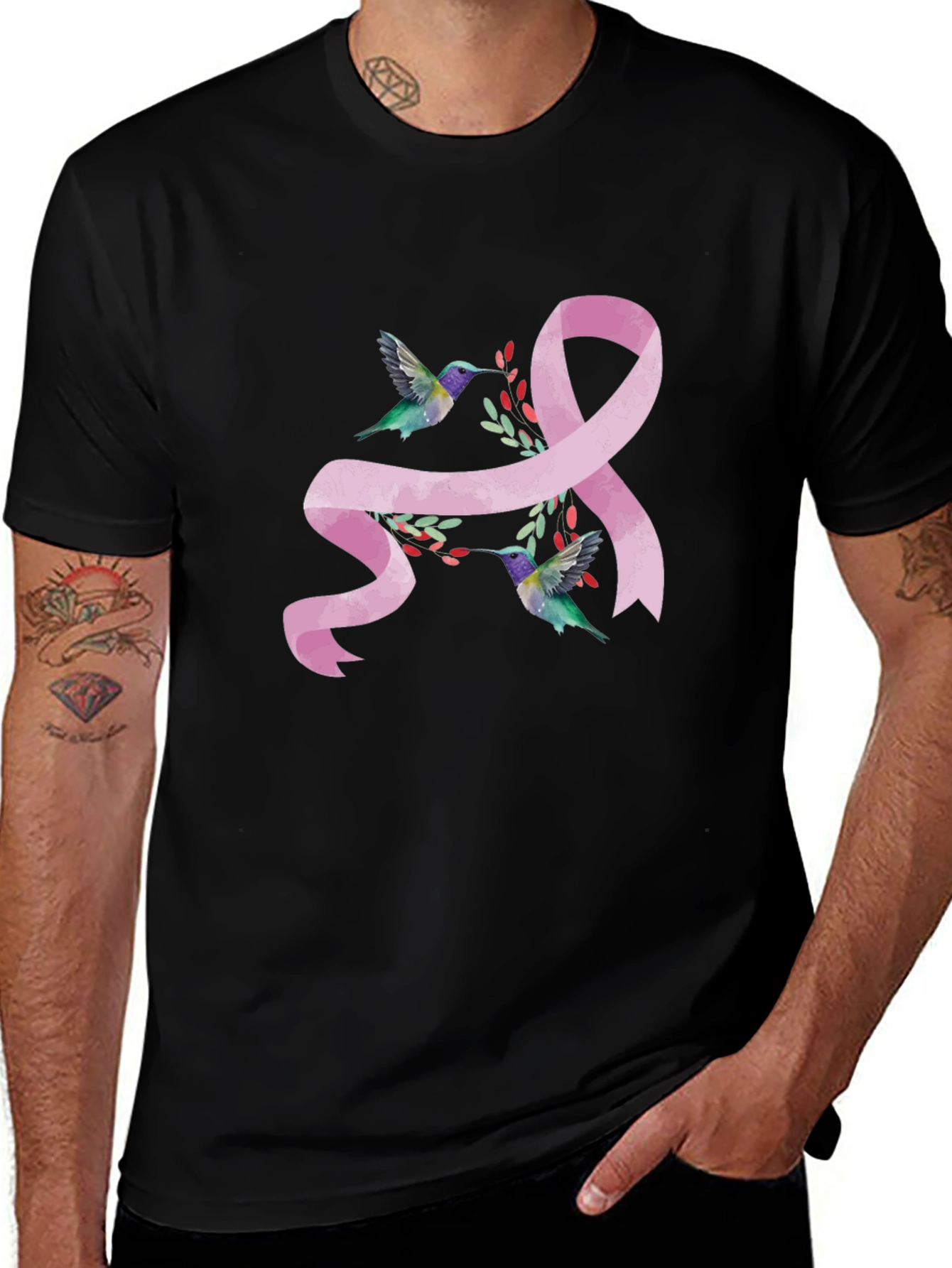 Breast Cancer Awareness Hummingbird T-Shirt