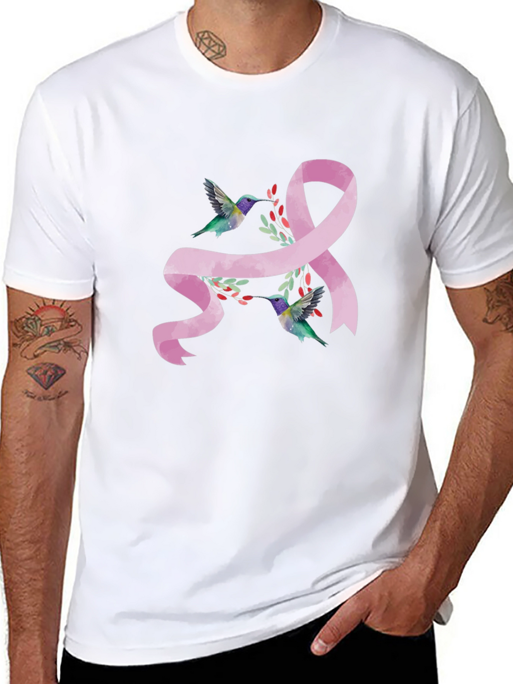 Breast Cancer Awareness Hummingbird T-Shirt