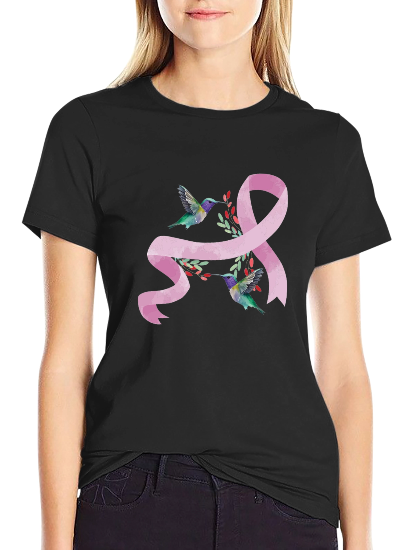 Breast Cancer Awareness Hummingbird T-Shirt