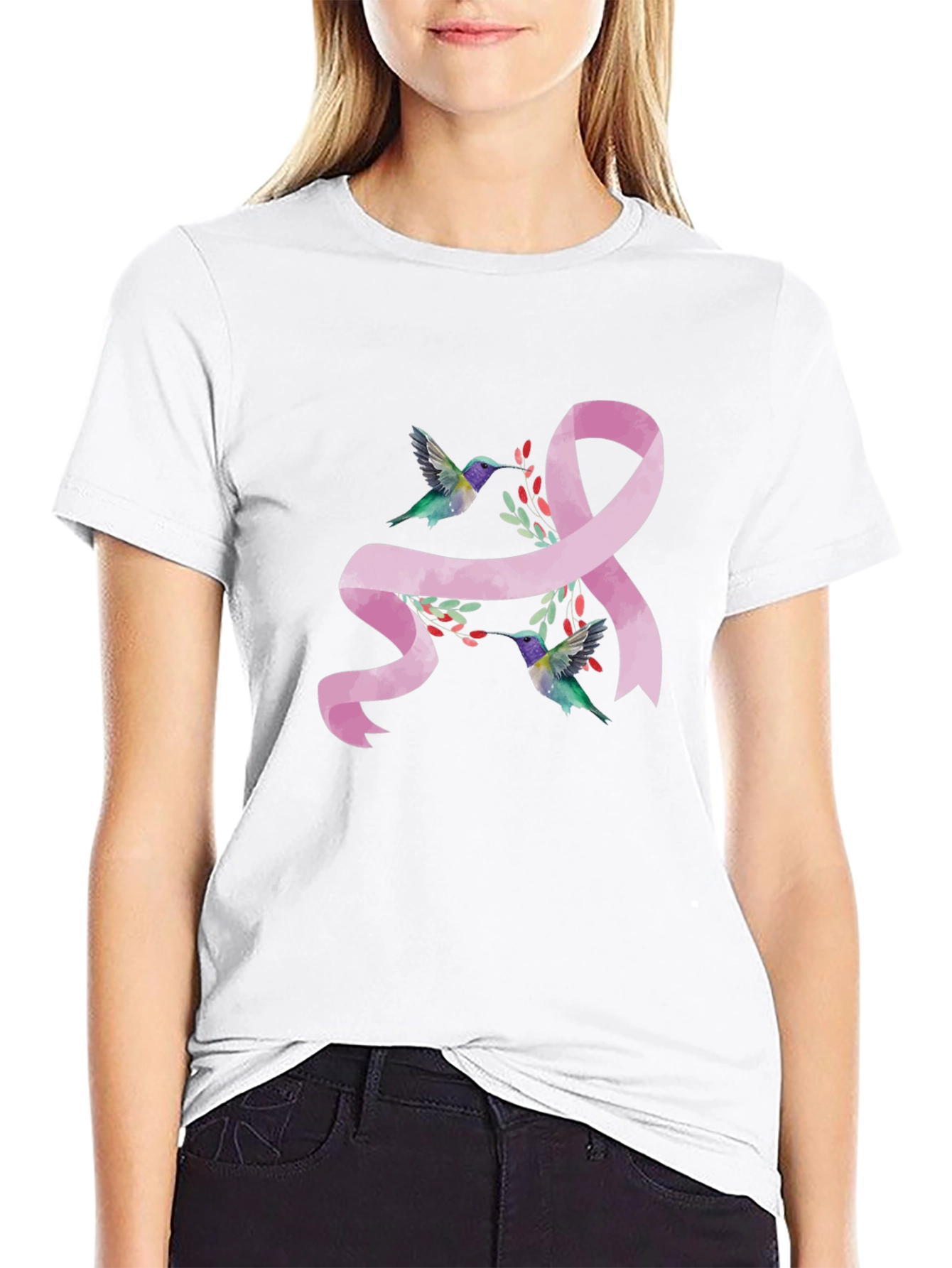 Breast Cancer Awareness Hummingbird T-Shirt