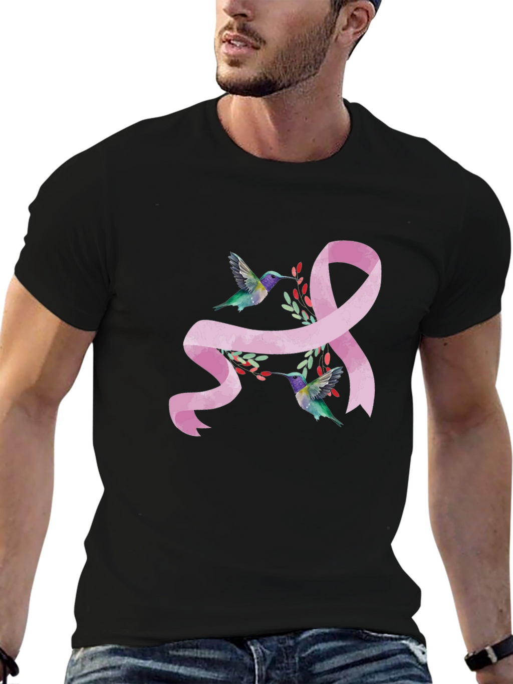 Breast Cancer Awareness Hummingbird T-Shirt
