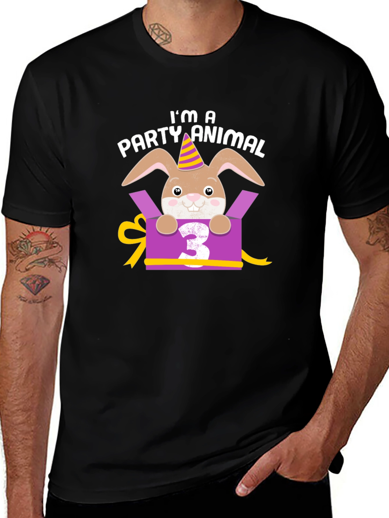 Im A Party Animal 3rd Birthday Rabbit T-Shirt