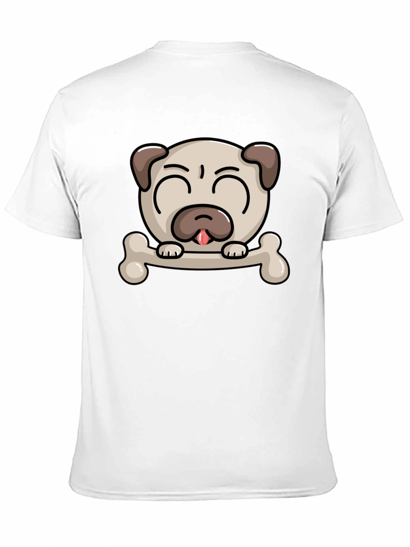 Pug Dog Bone Graphic T-Shirt