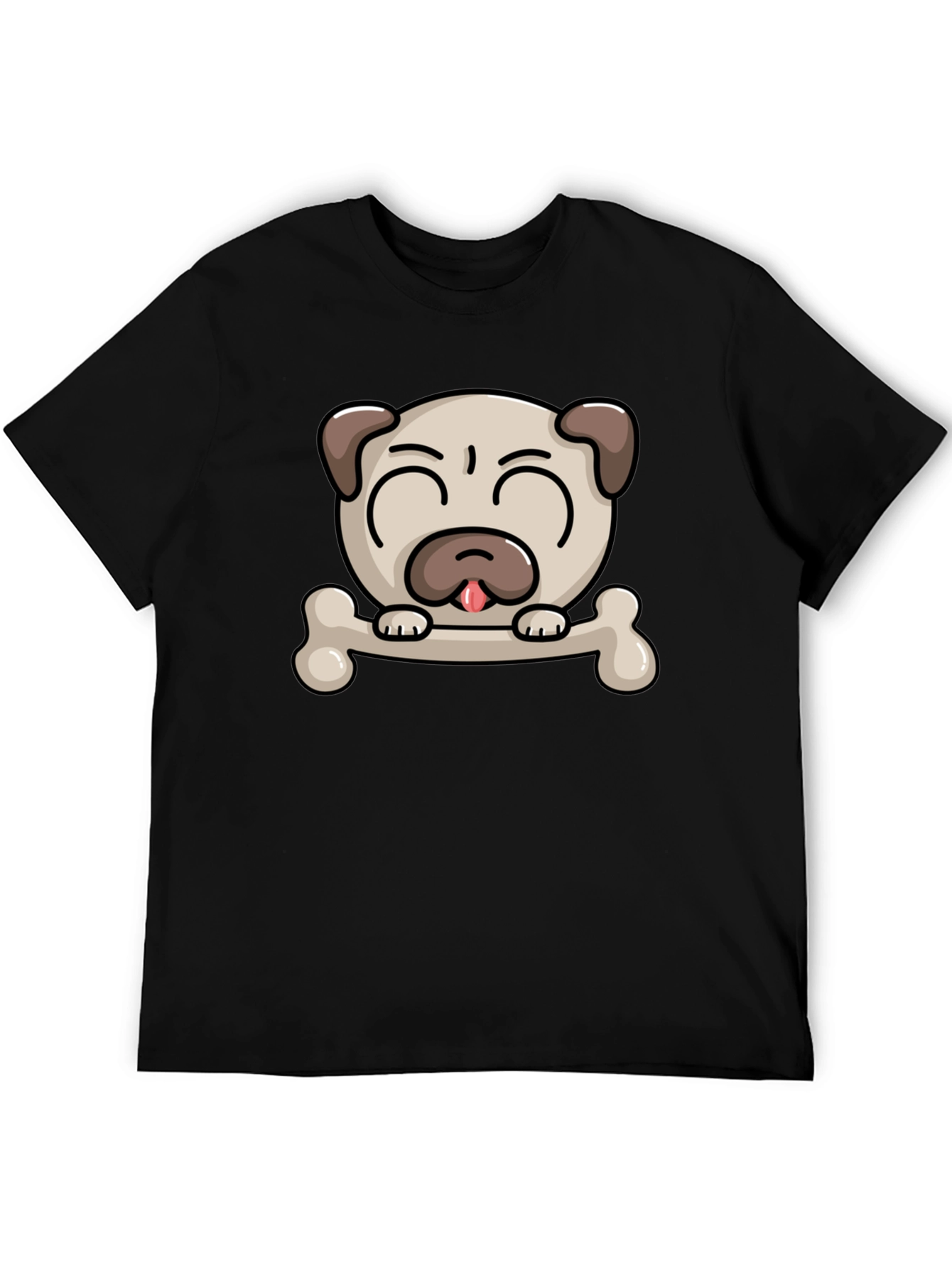 Pug Dog Bone Graphic T-Shirt