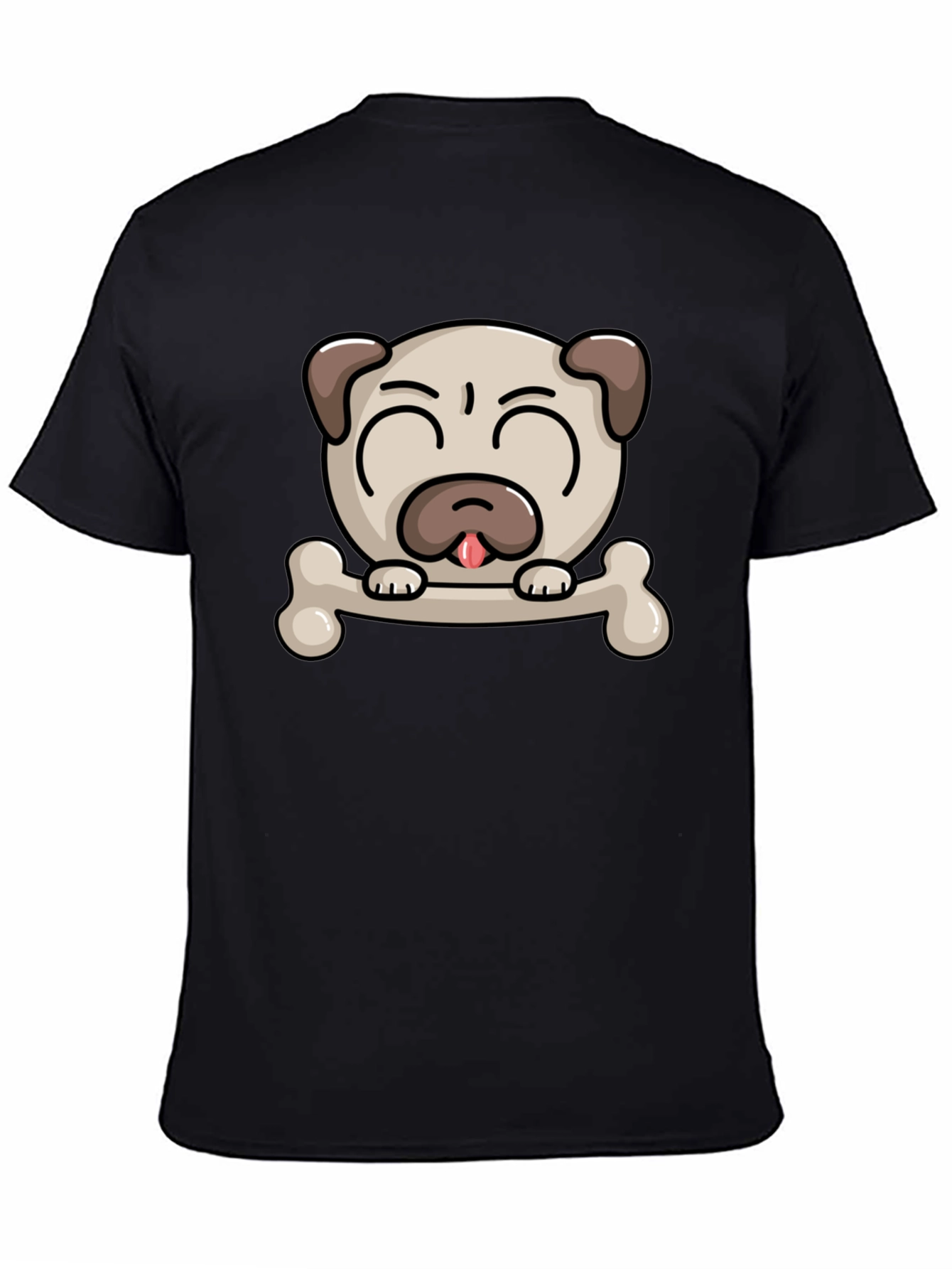 Pug Dog Bone Graphic T-Shirt