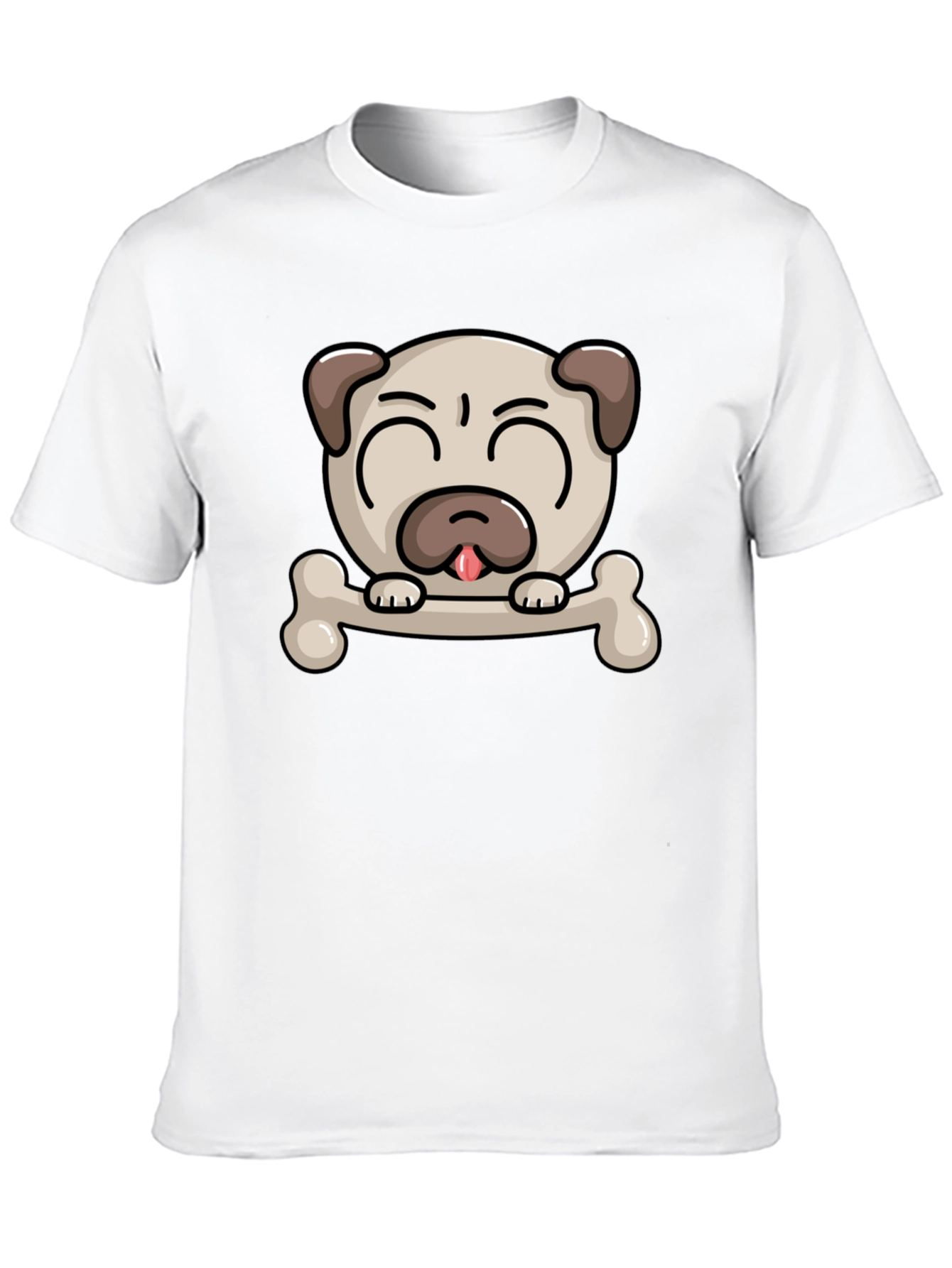 Pug Dog Bone Graphic T-Shirt