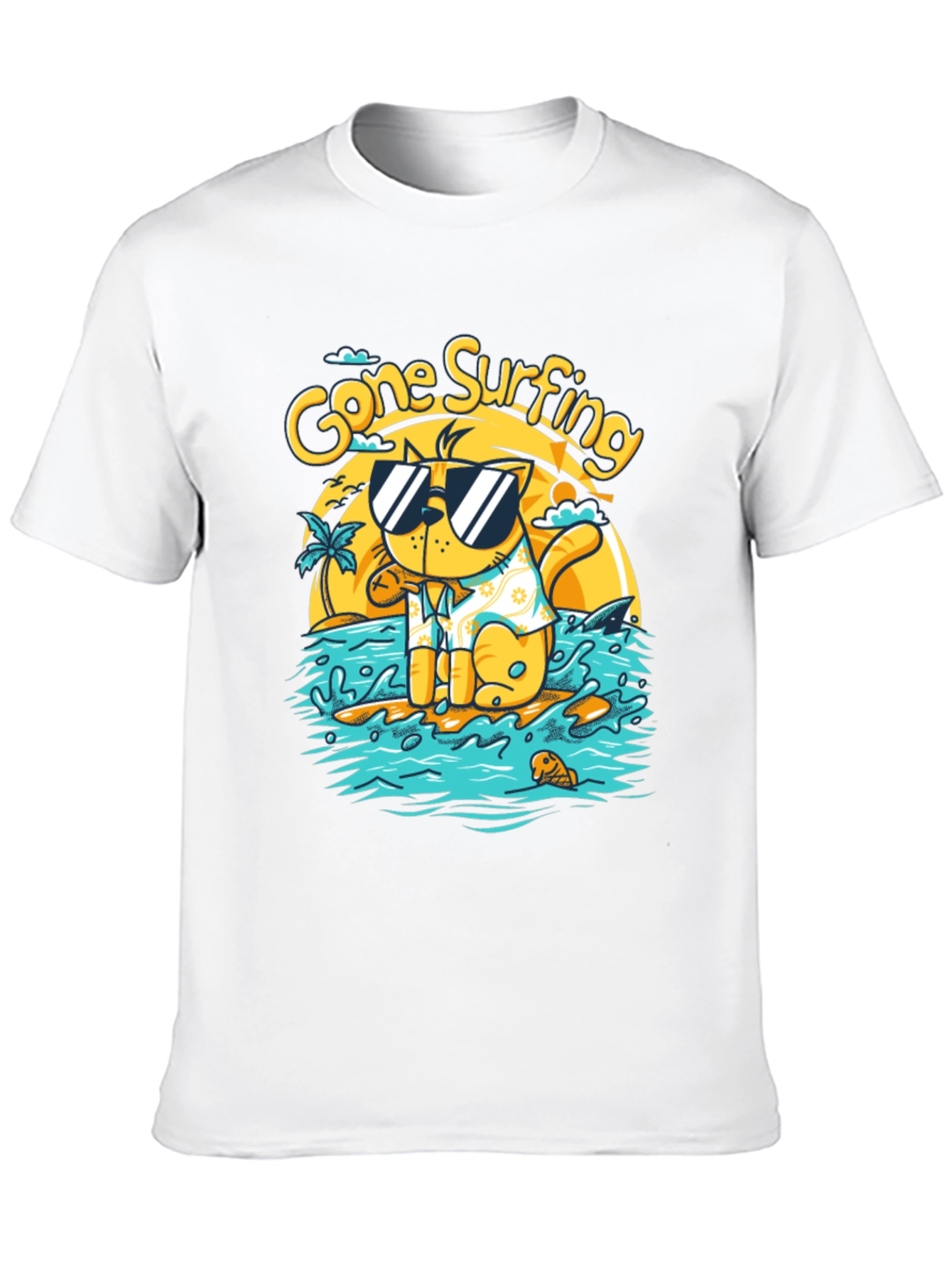 Gone Surfing Cat Graphic Tee
