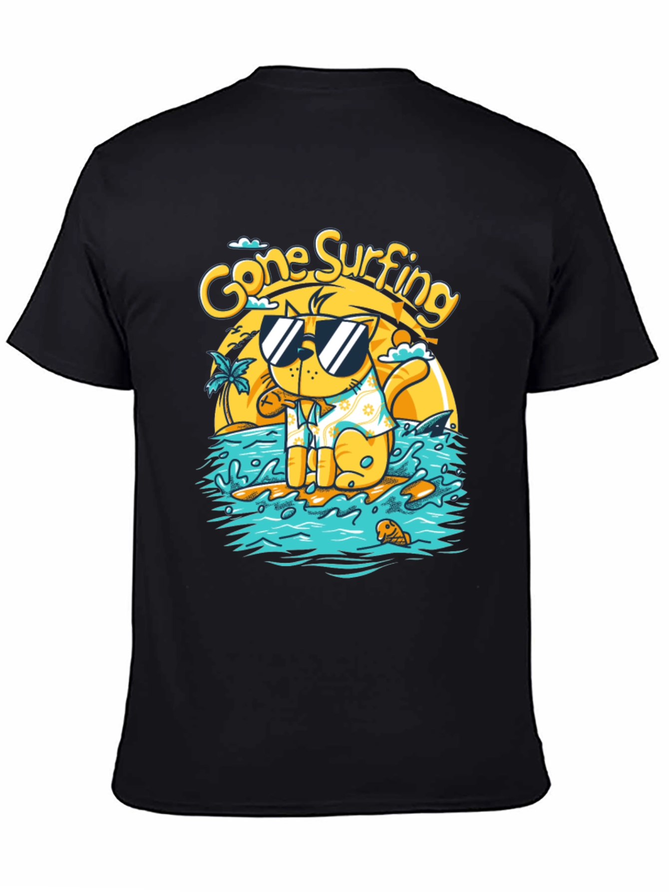 Gone Surfing Cat Graphic Tee