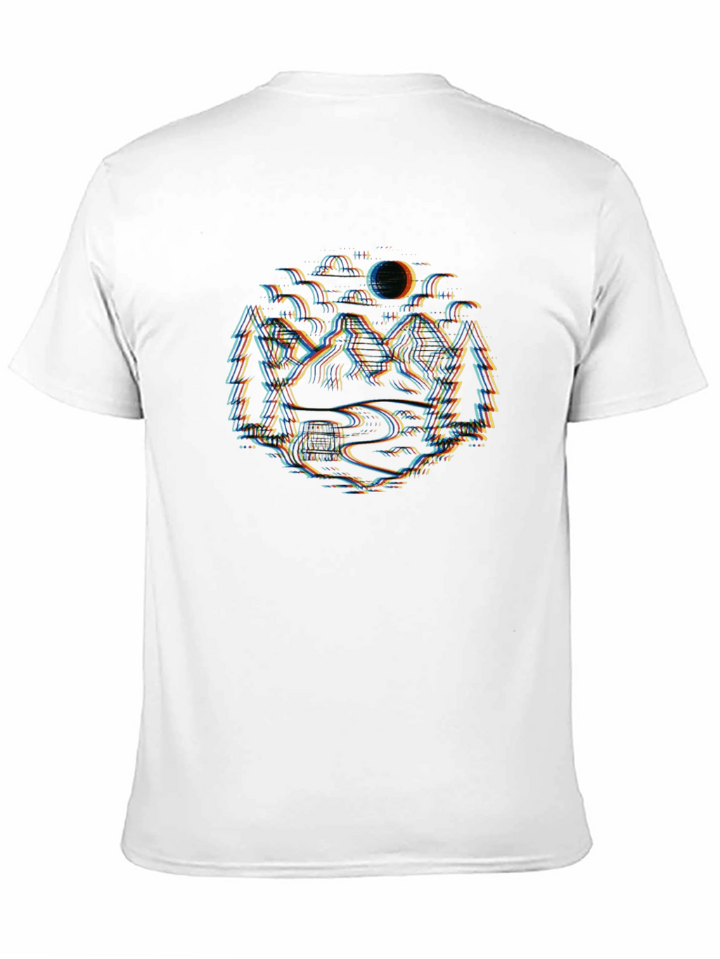 Glitch Landscape Black T-Shirt
