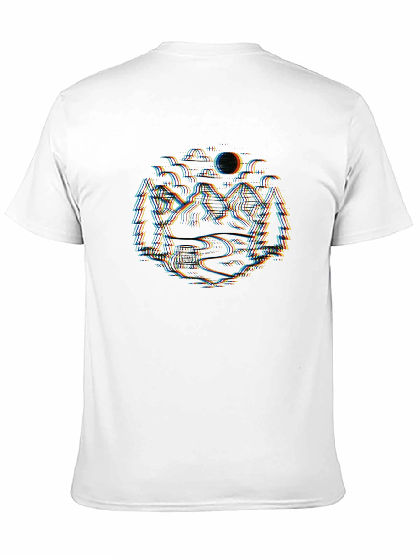 Glitch Landscape Black T-Shirt