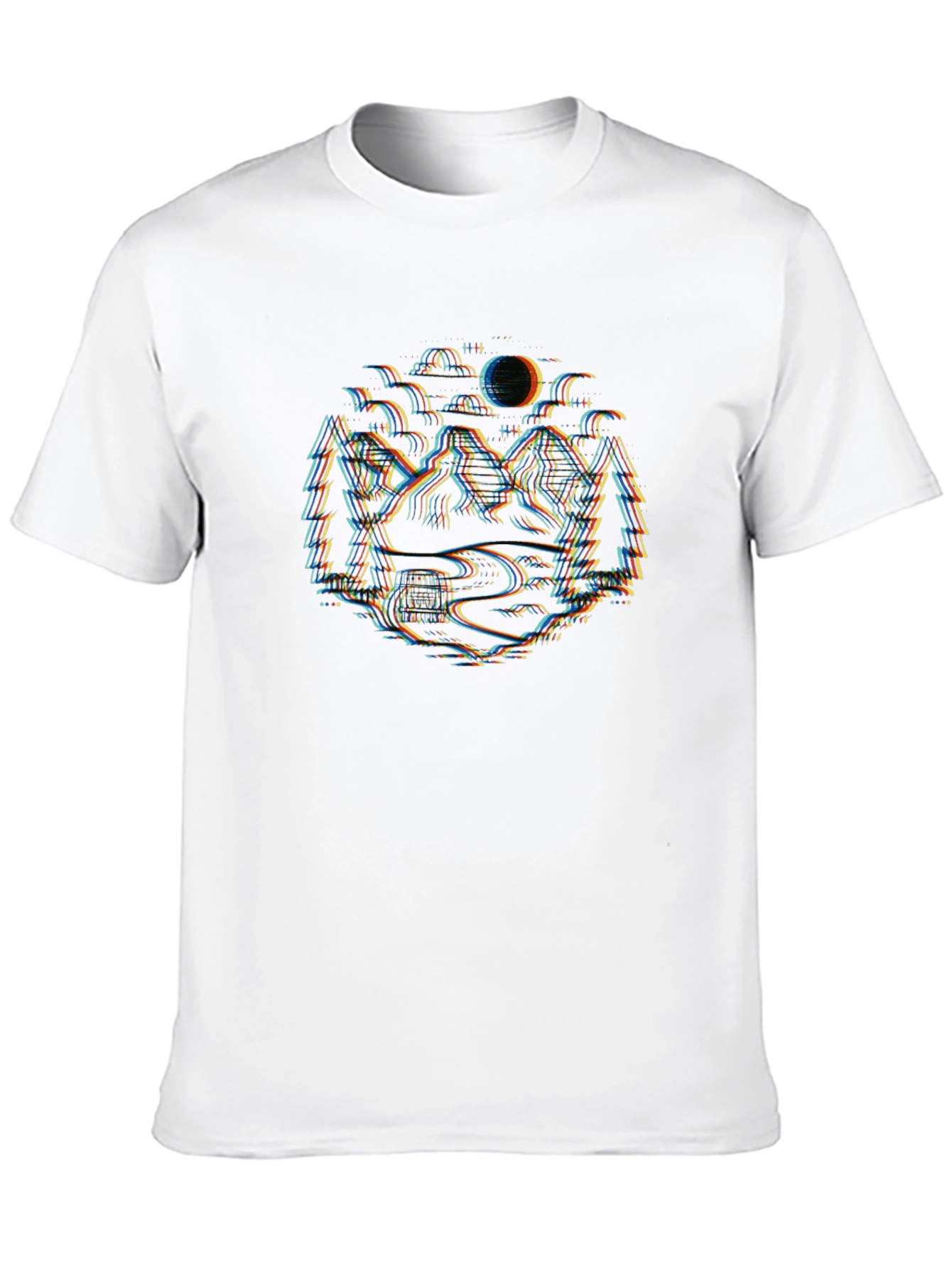 Glitch Landscape Black T-Shirt