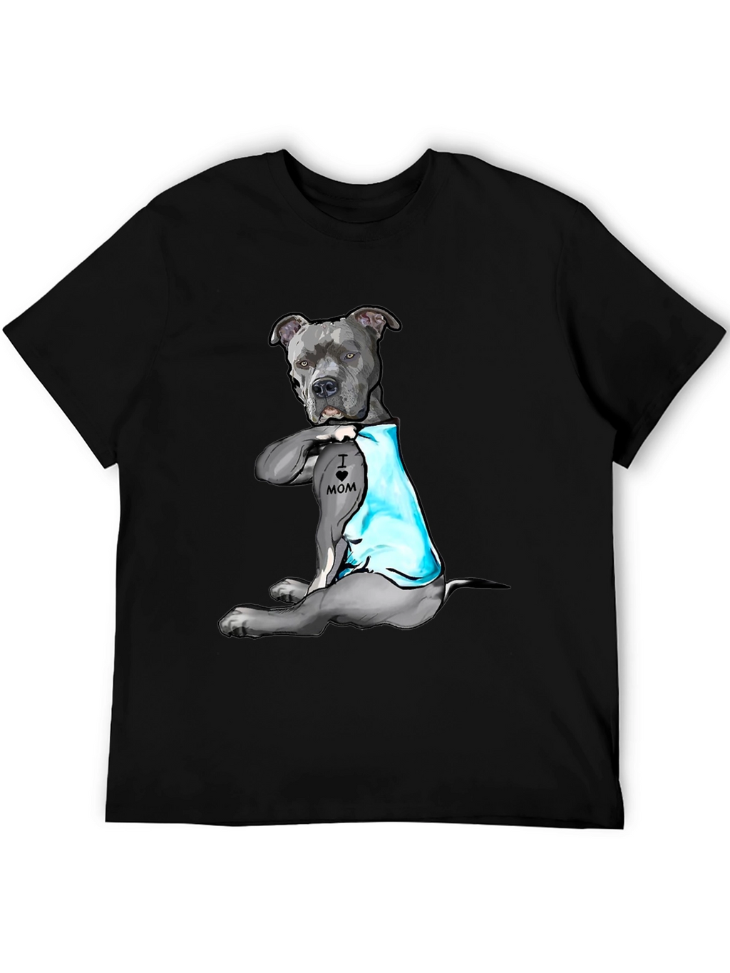 Dog Lover T-Shirt: I Heart Mom Pitbull Design