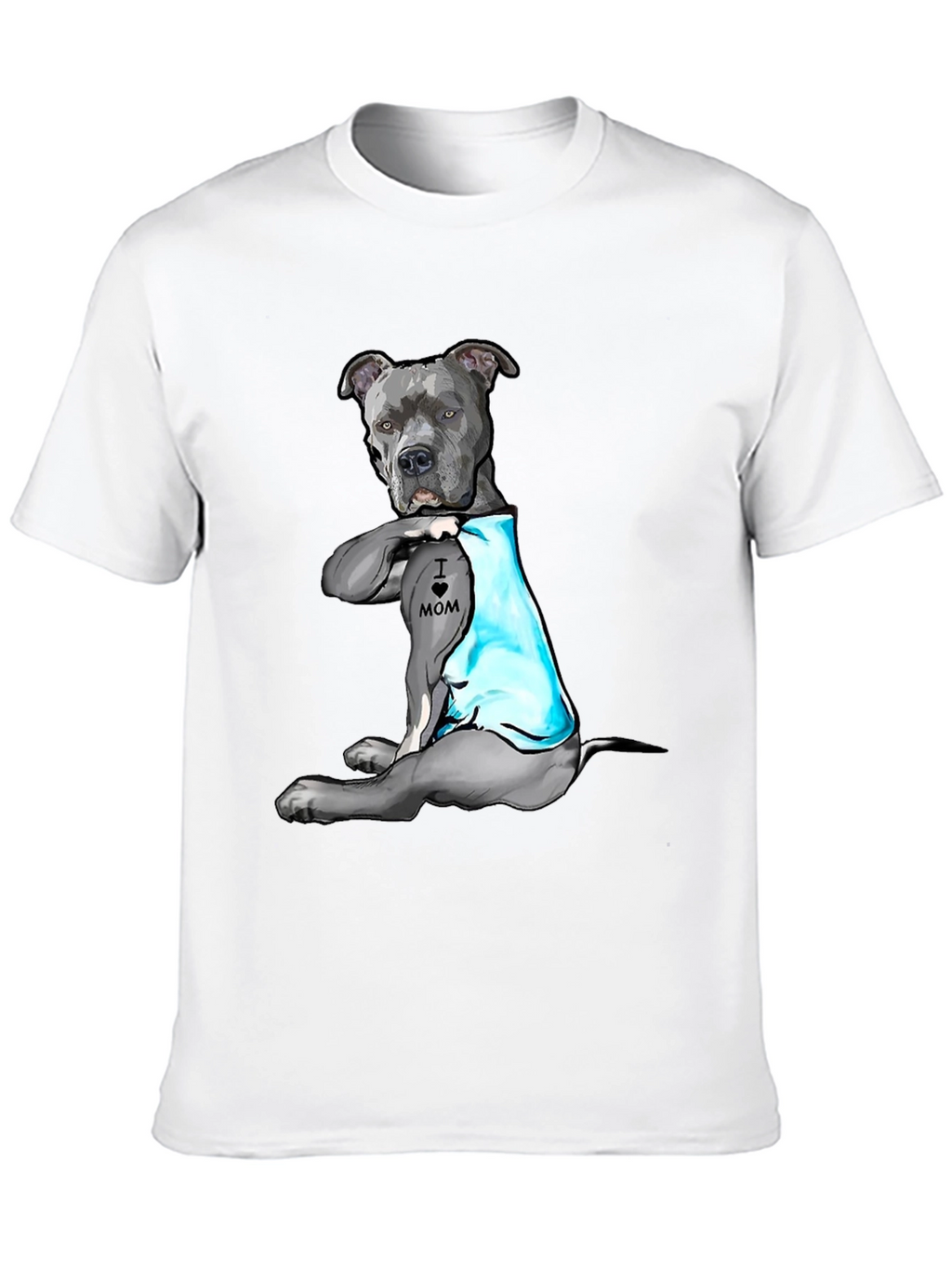 Dog Lover T-Shirt: I Heart Mom Pitbull Design