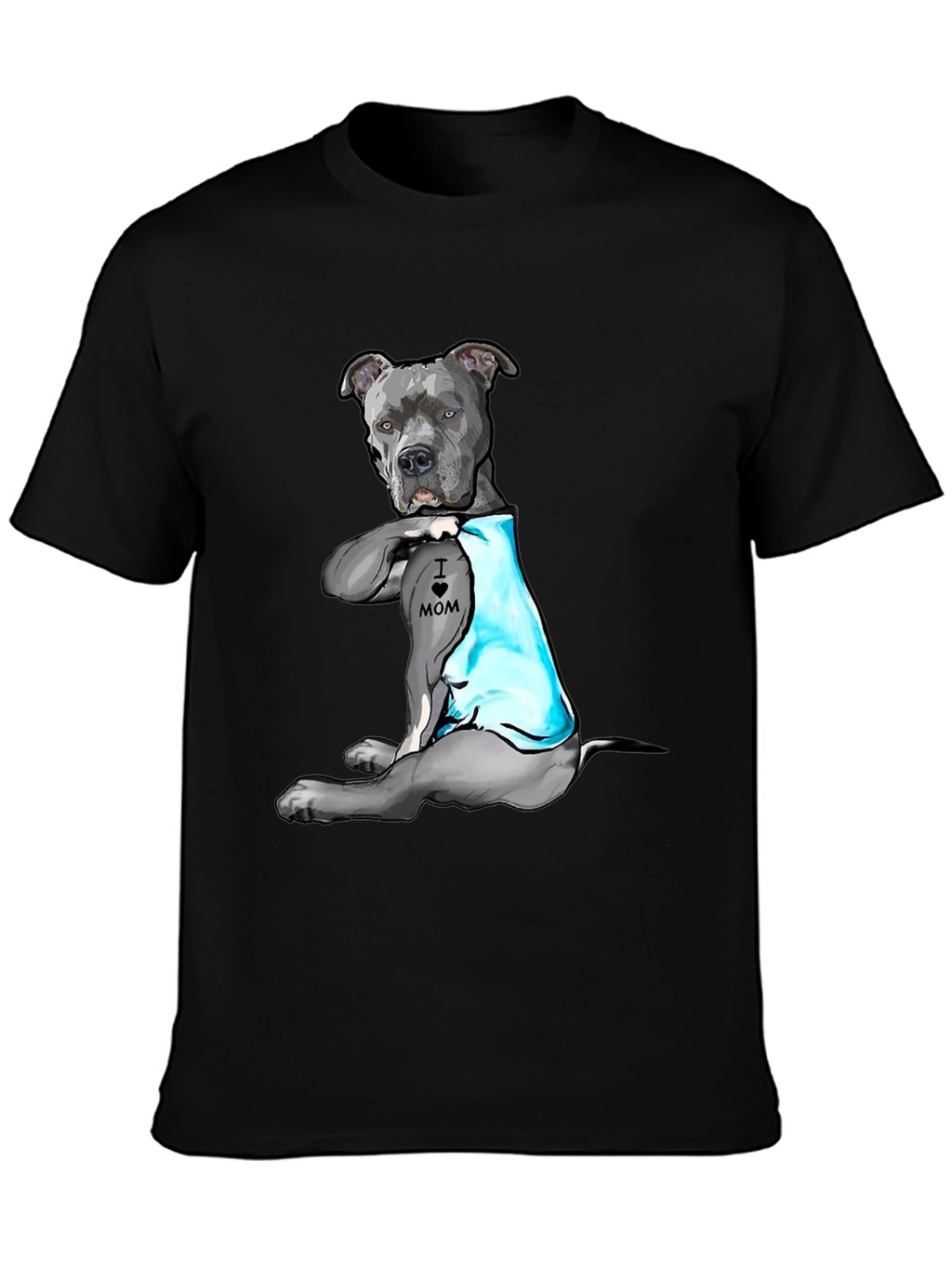 Dog Lover T-Shirt: I Heart Mom Pitbull Design