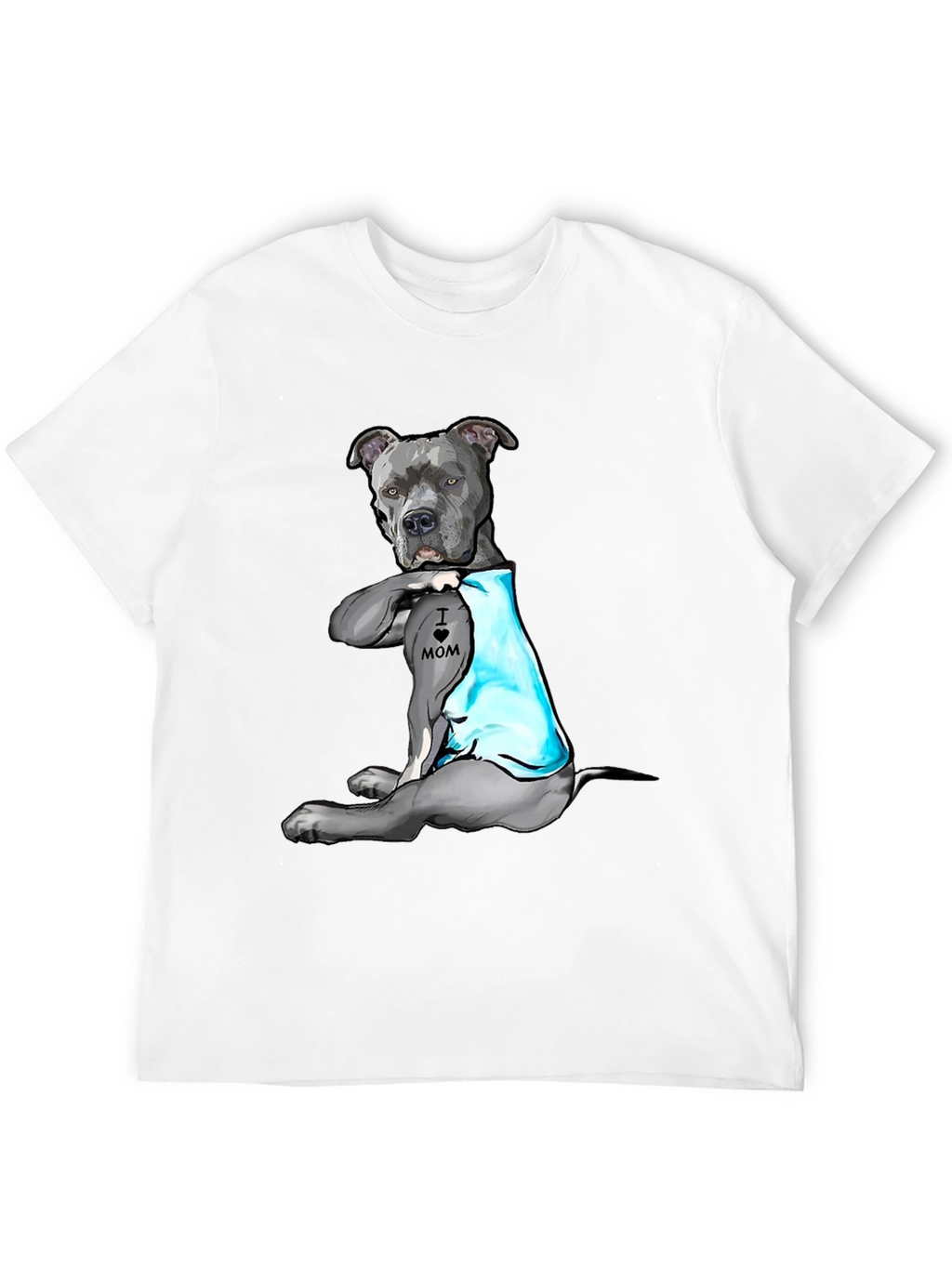 Dog Lover T-Shirt: I Heart Mom Pitbull Design