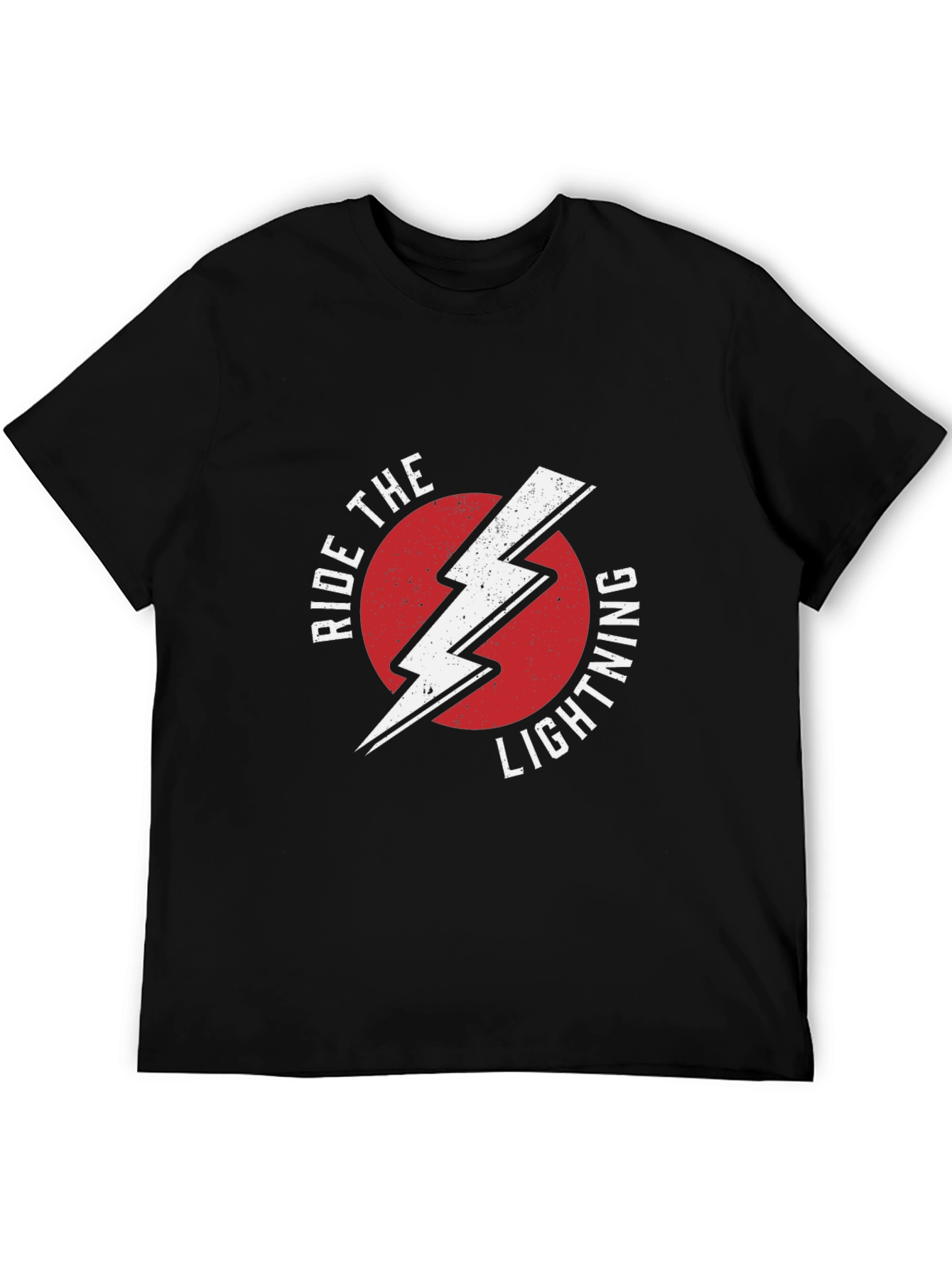 Ride The Lightning Graphic Tee - Black Cotton T-Shirt