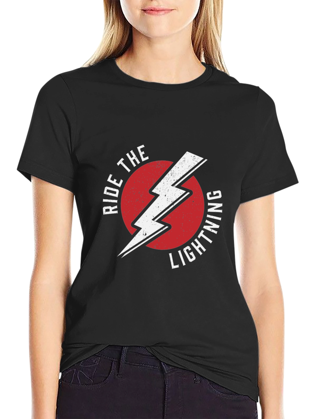 Ride The Lightning Graphic Tee - Black Cotton T-Shirt