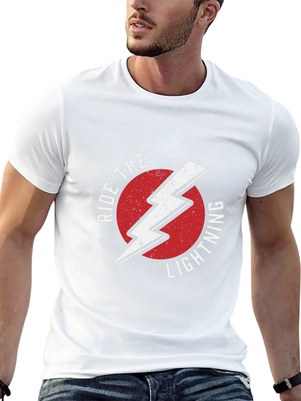 Ride The Lightning Graphic Tee - Black Cotton T-Shirt