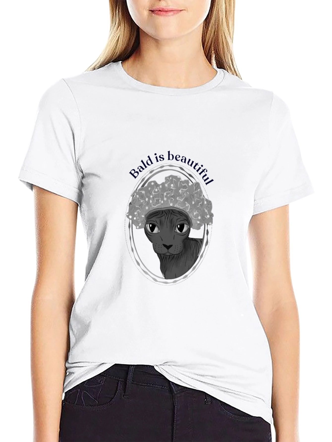 Bald is Beautiful T-Shirt: Unique Hairless Cat Design