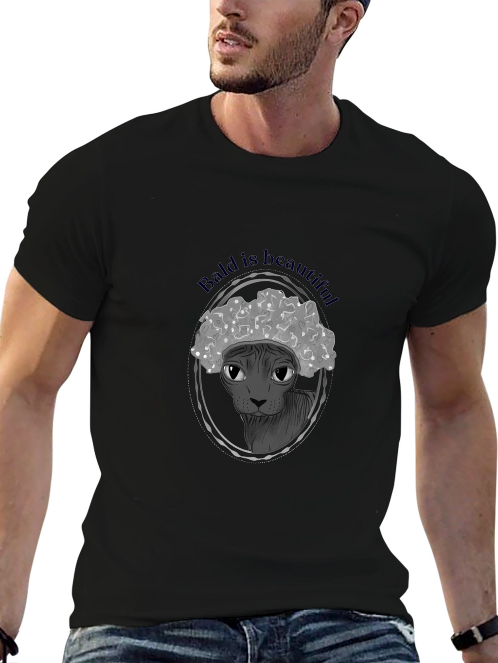 Bald is Beautiful T-Shirt: Unique Hairless Cat Design