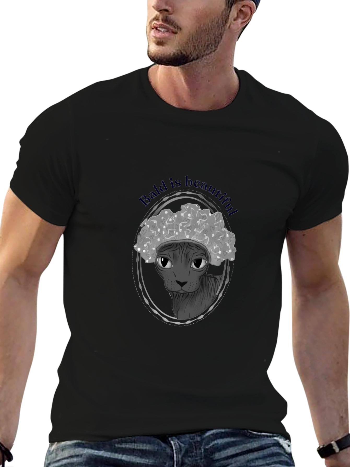 Bald is Beautiful T-Shirt: Unique Hairless Cat Design