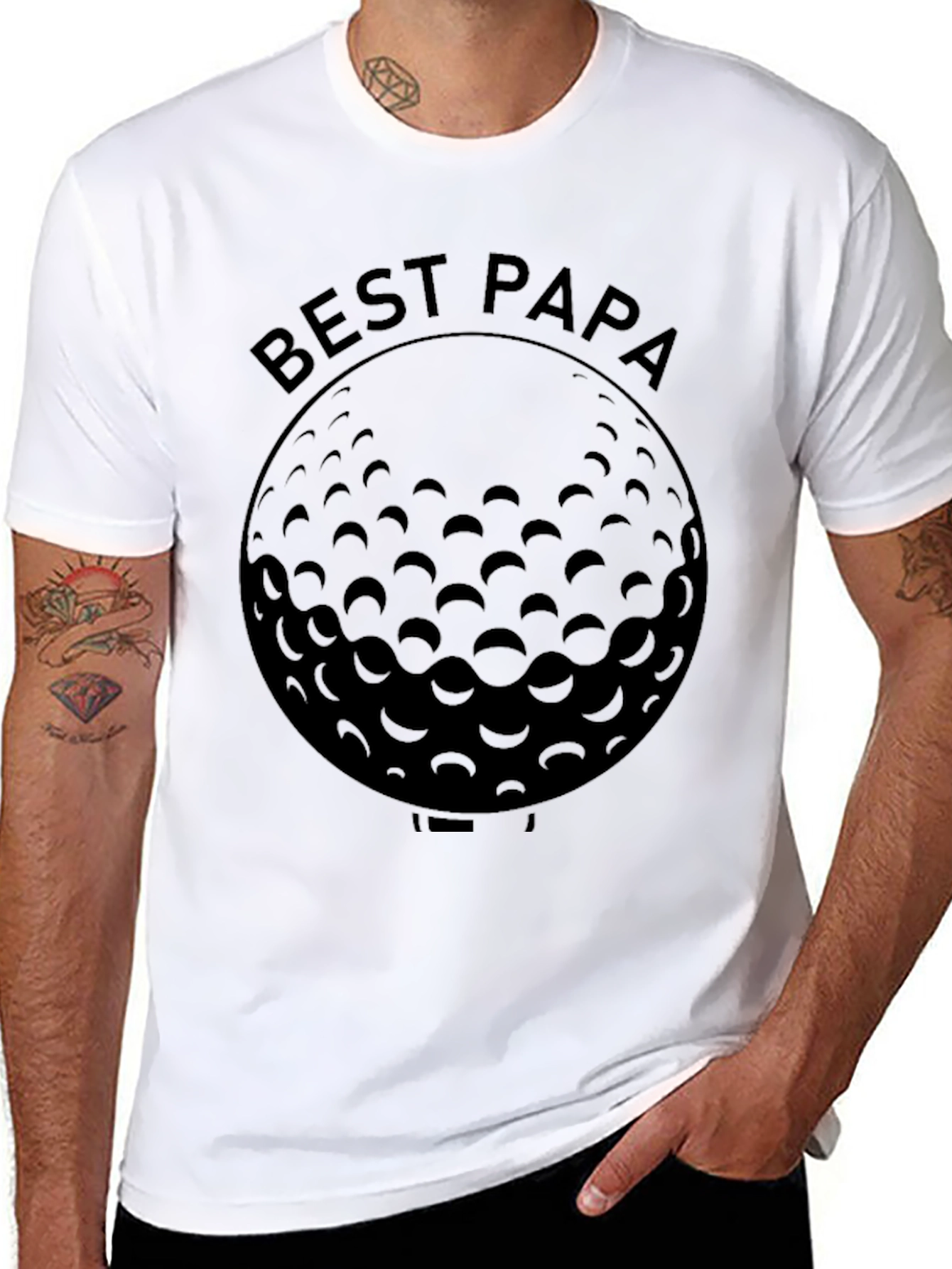 Best Papa Golf Ball Graphic T-Shirt