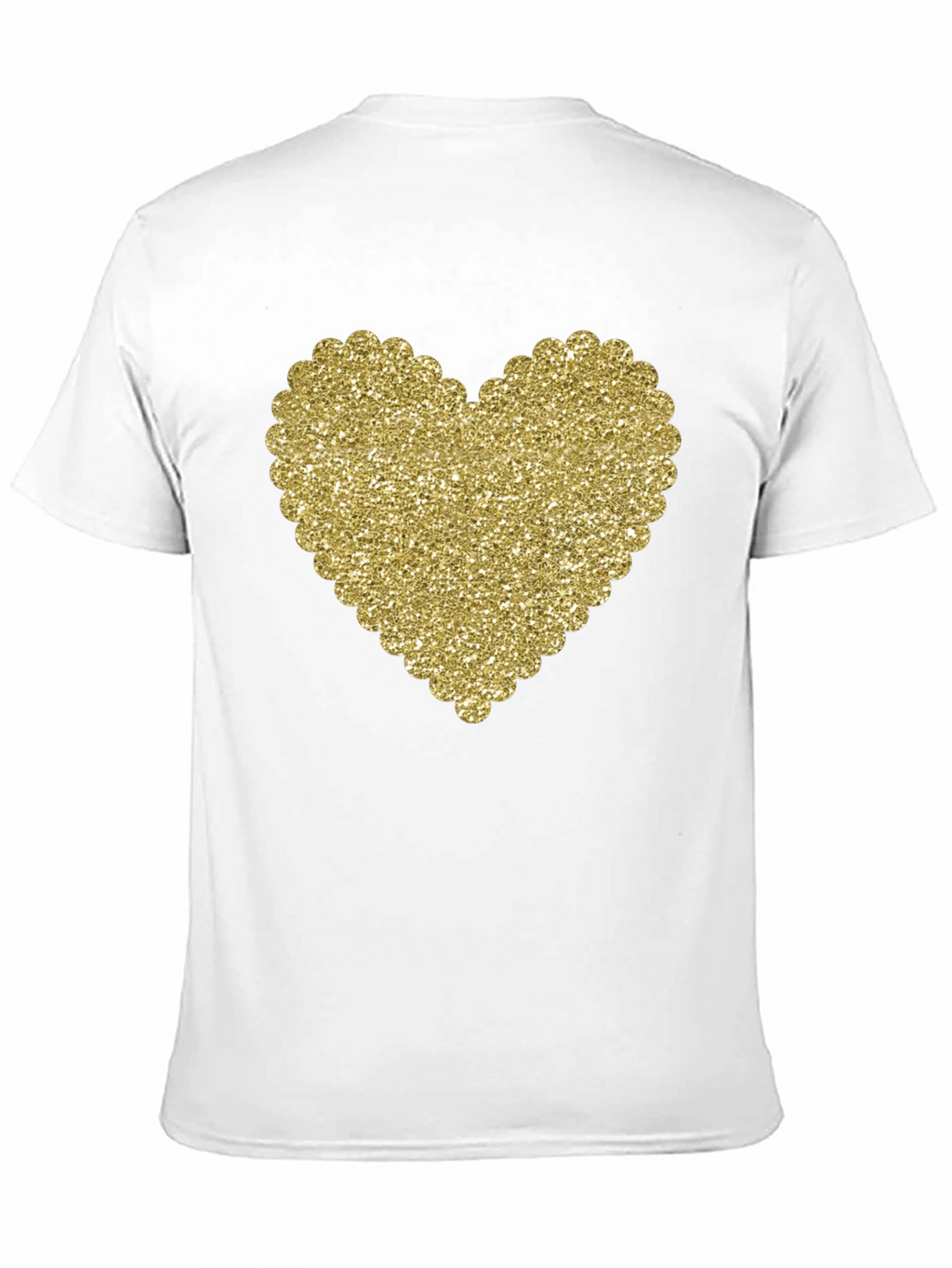 Glitter Heart Graphic Black T-Shirt