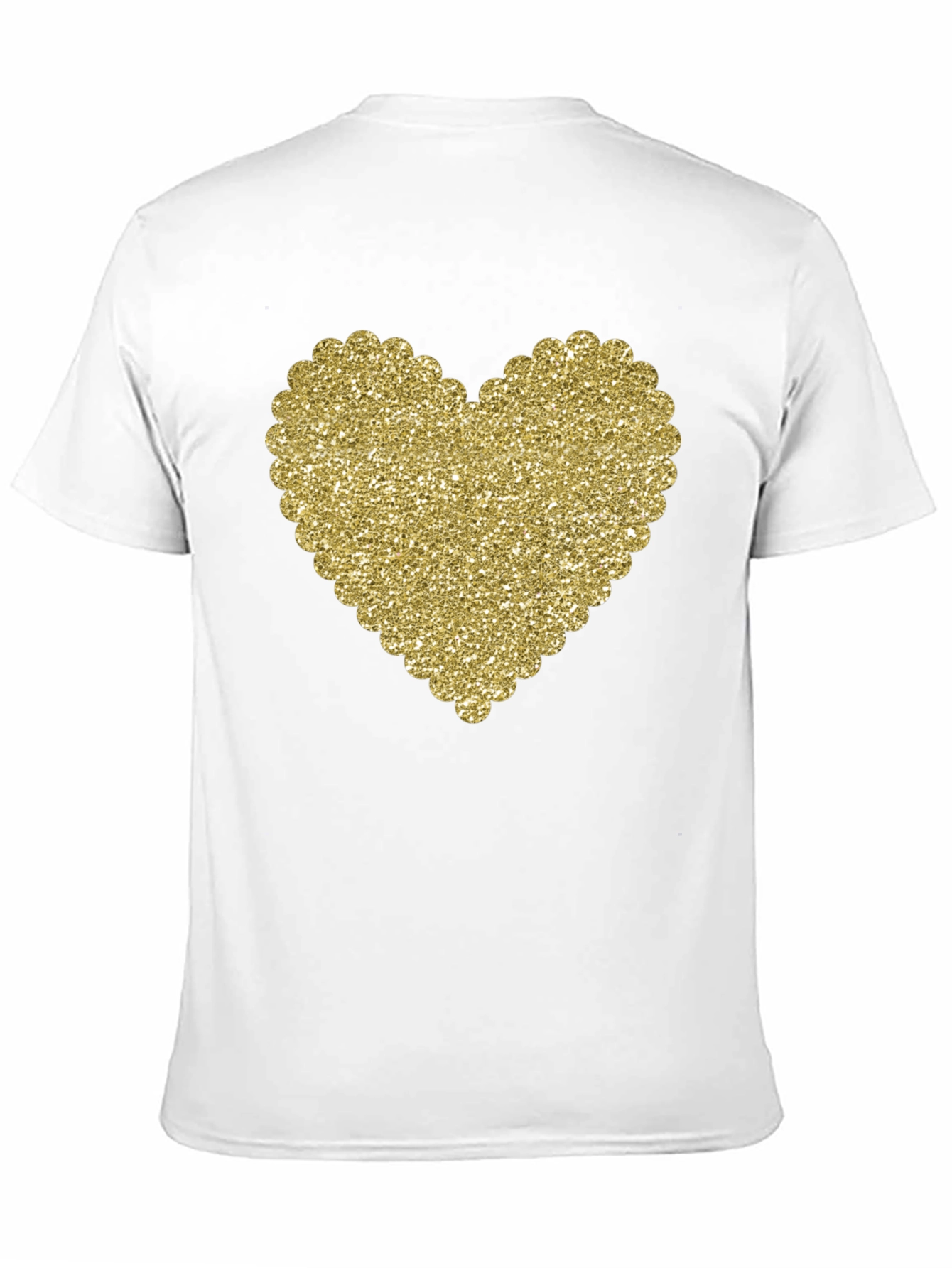 Glitter Heart Graphic Black T-Shirt