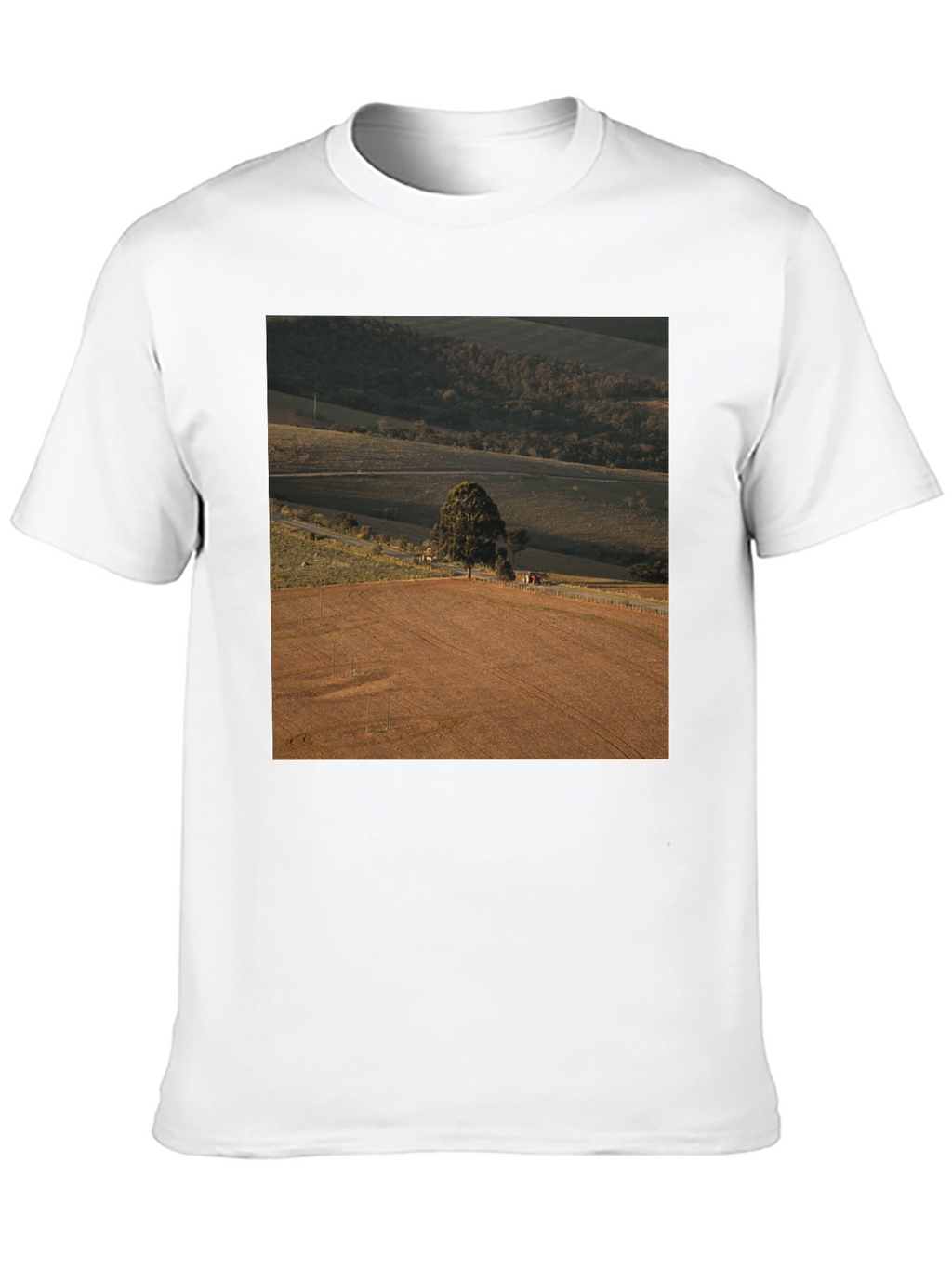 Scenic Landscape Graphic Tee - Black Cotton Comfort