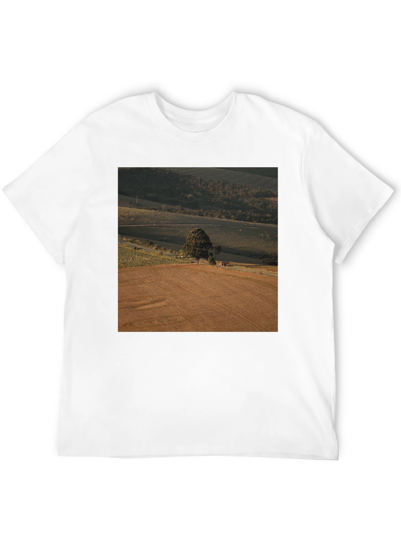 Scenic Landscape Graphic Tee - Black Cotton Comfort