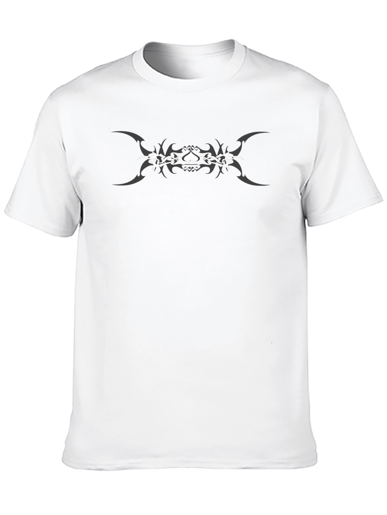 Black T-Shirt with Tribal Spade Design
