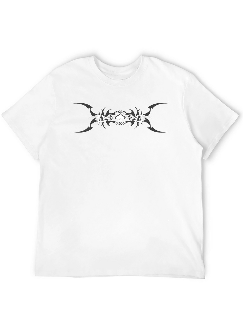 Black T-Shirt with Tribal Spade Design