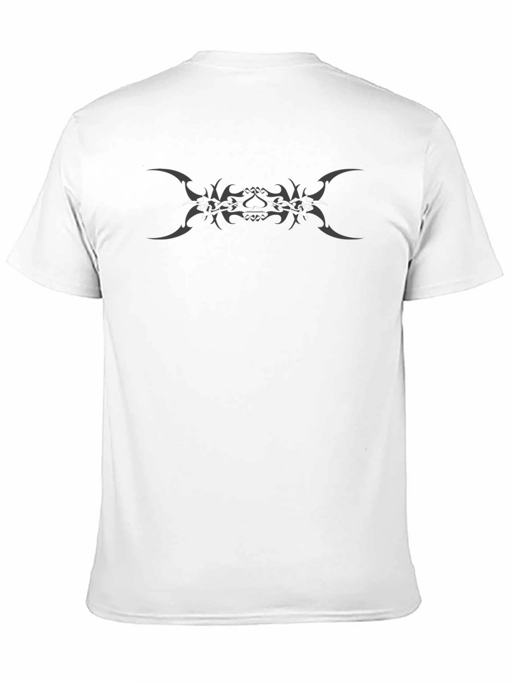 Black T-Shirt with Tribal Spade Design