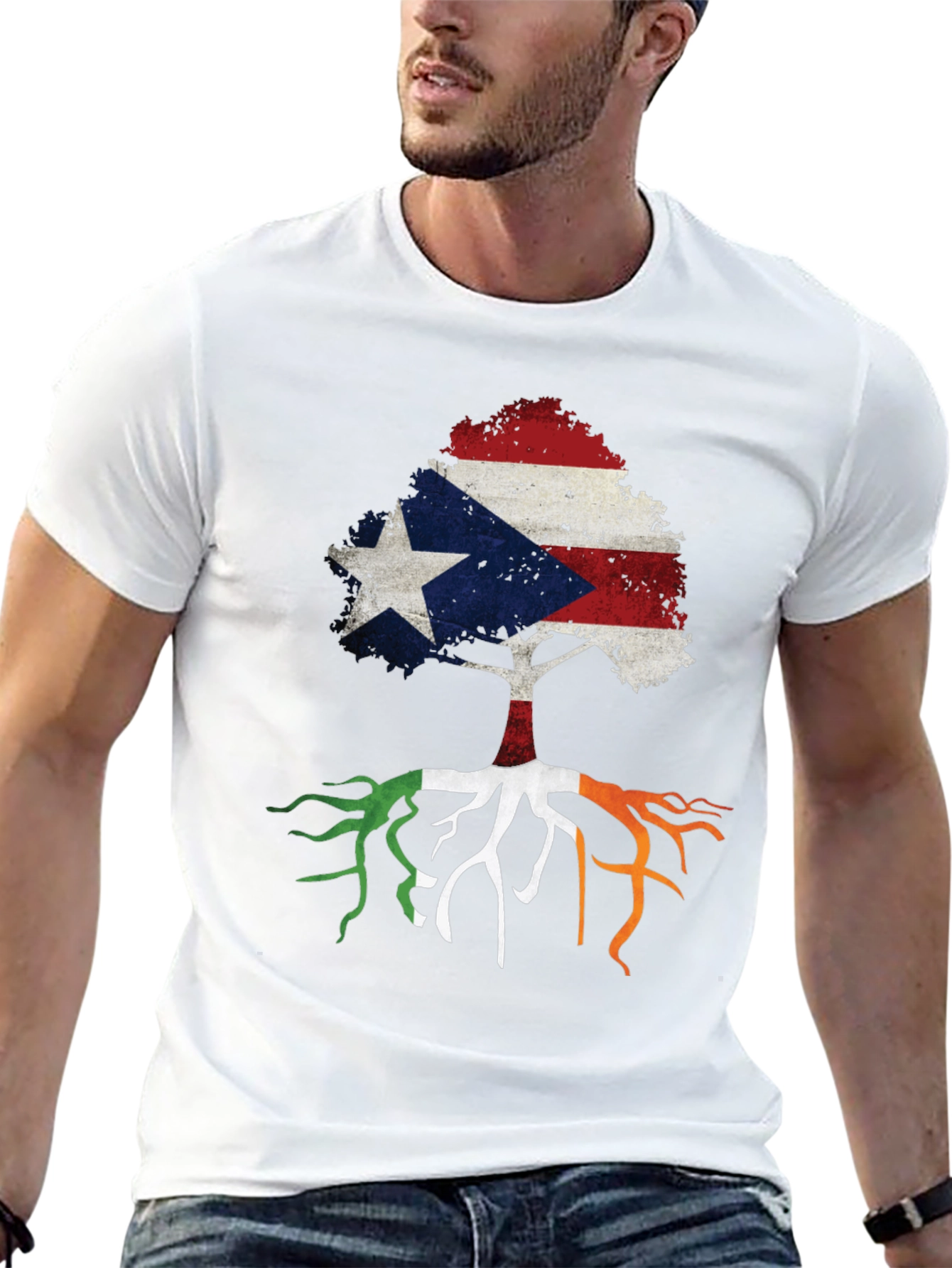 Puerto Rico Ireland Roots Tree T-Shirt