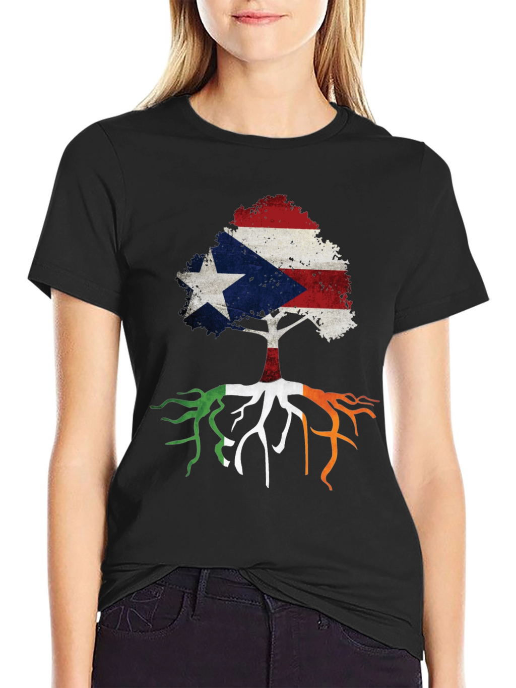 Puerto Rico Ireland Roots Tree T-Shirt