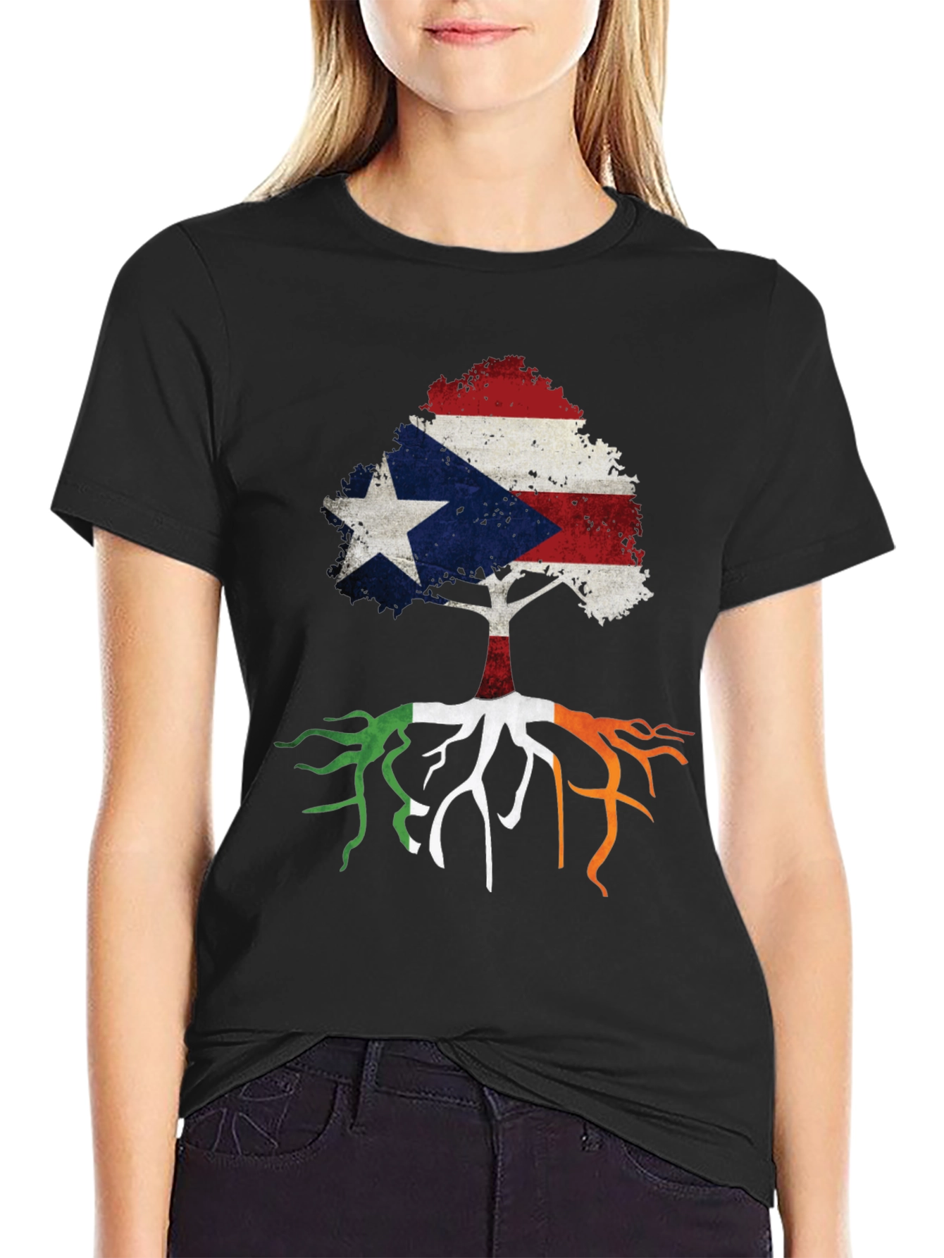Puerto Rico Ireland Roots Tree T-Shirt