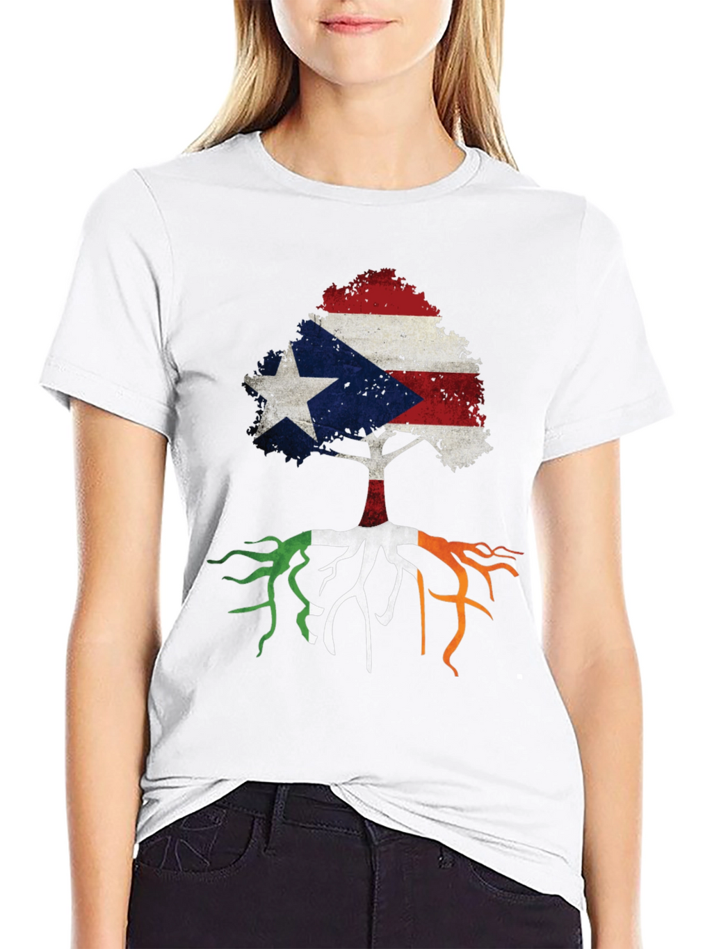 Puerto Rico Ireland Roots Tree T-Shirt