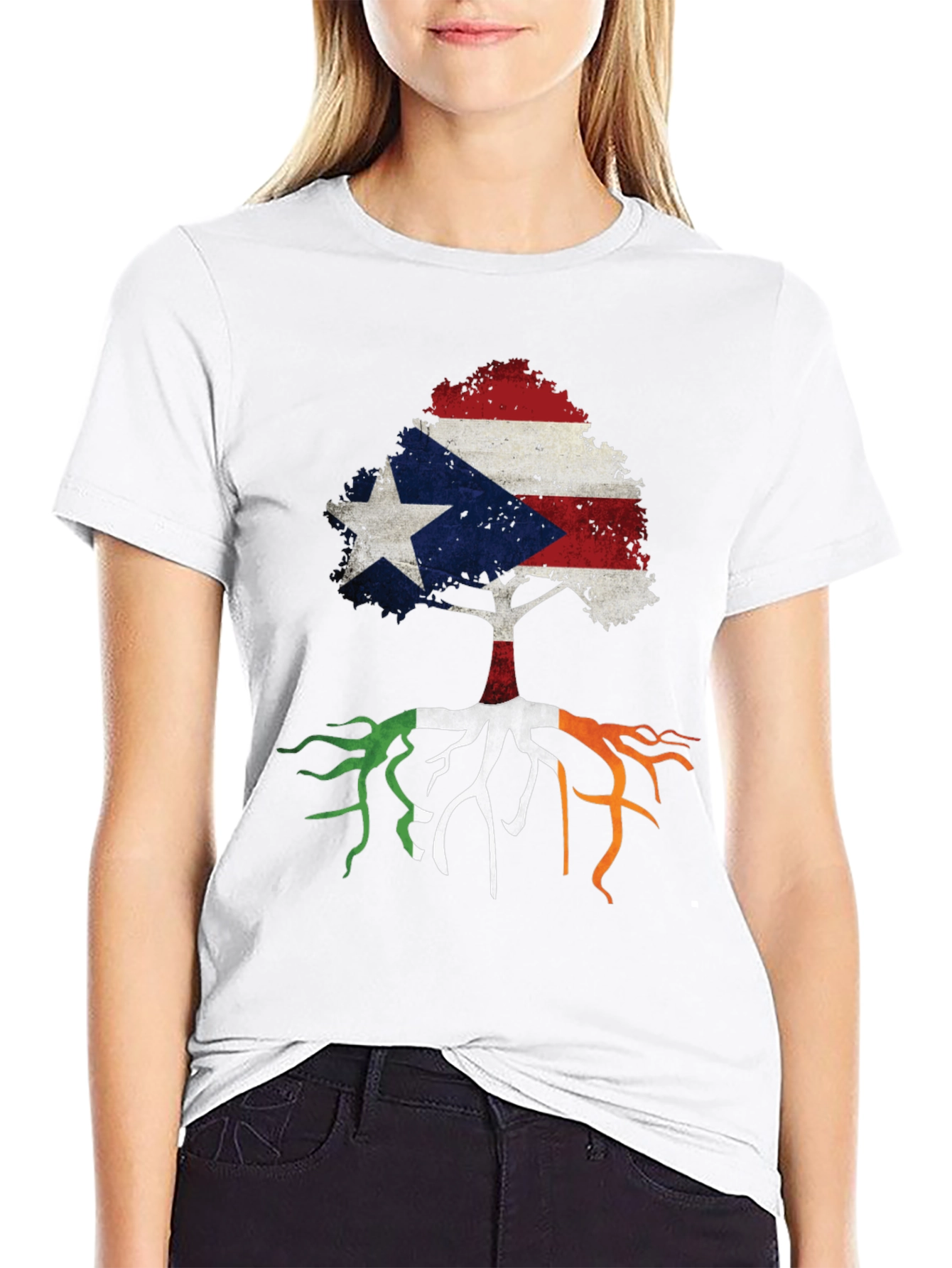 Puerto Rico Ireland Roots Tree T-Shirt