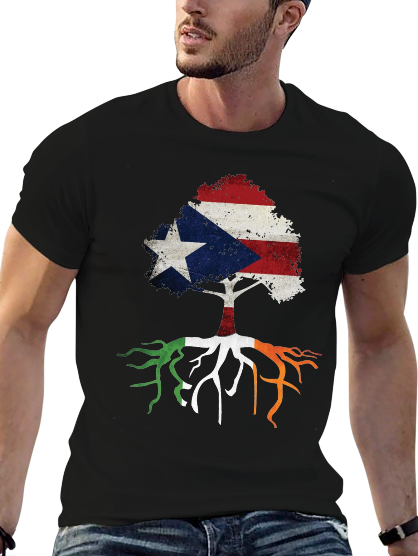 Puerto Rico Ireland Roots Tree T-Shirt