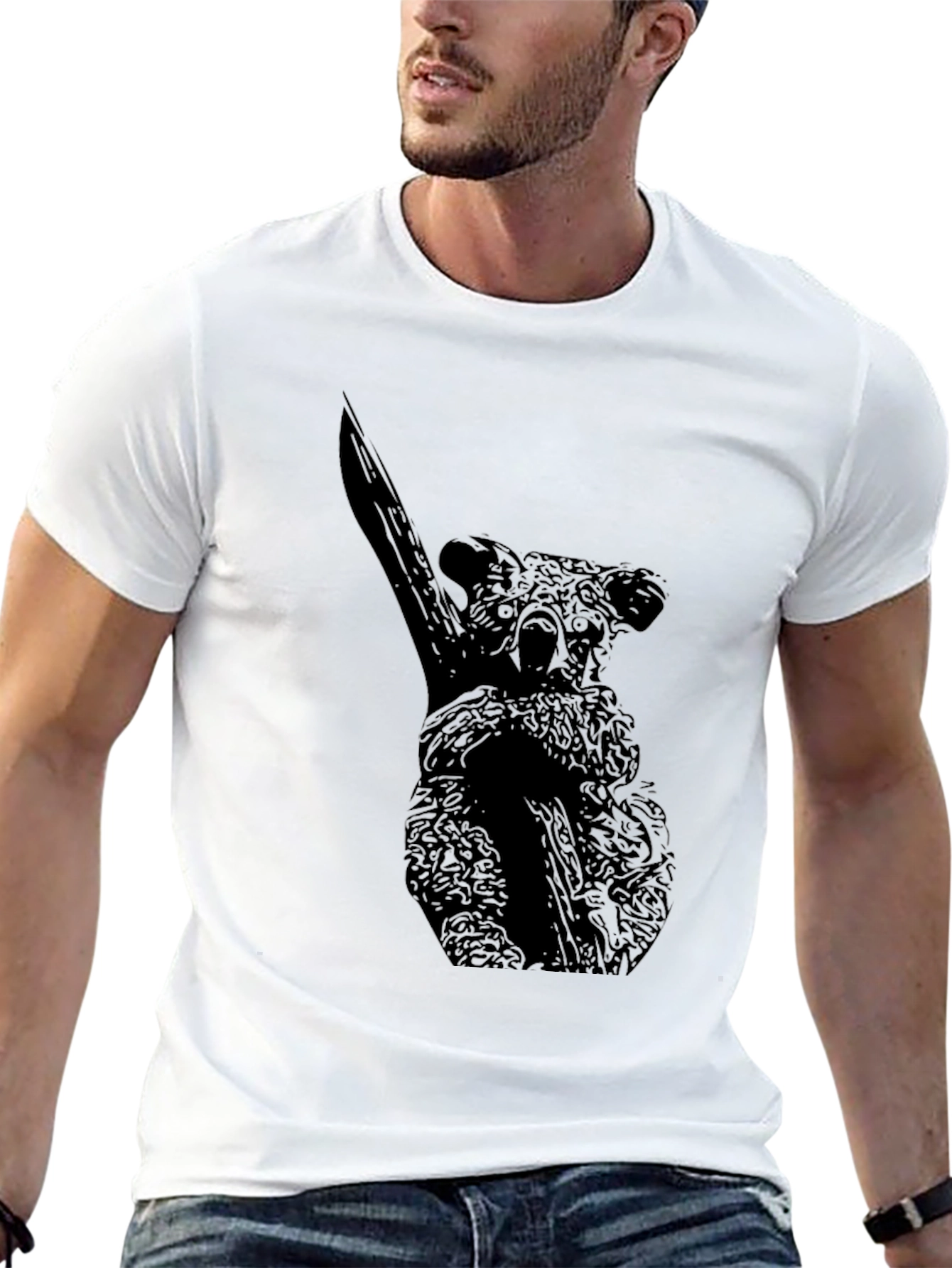 Koala Graphic Tee - Black Cotton Blend