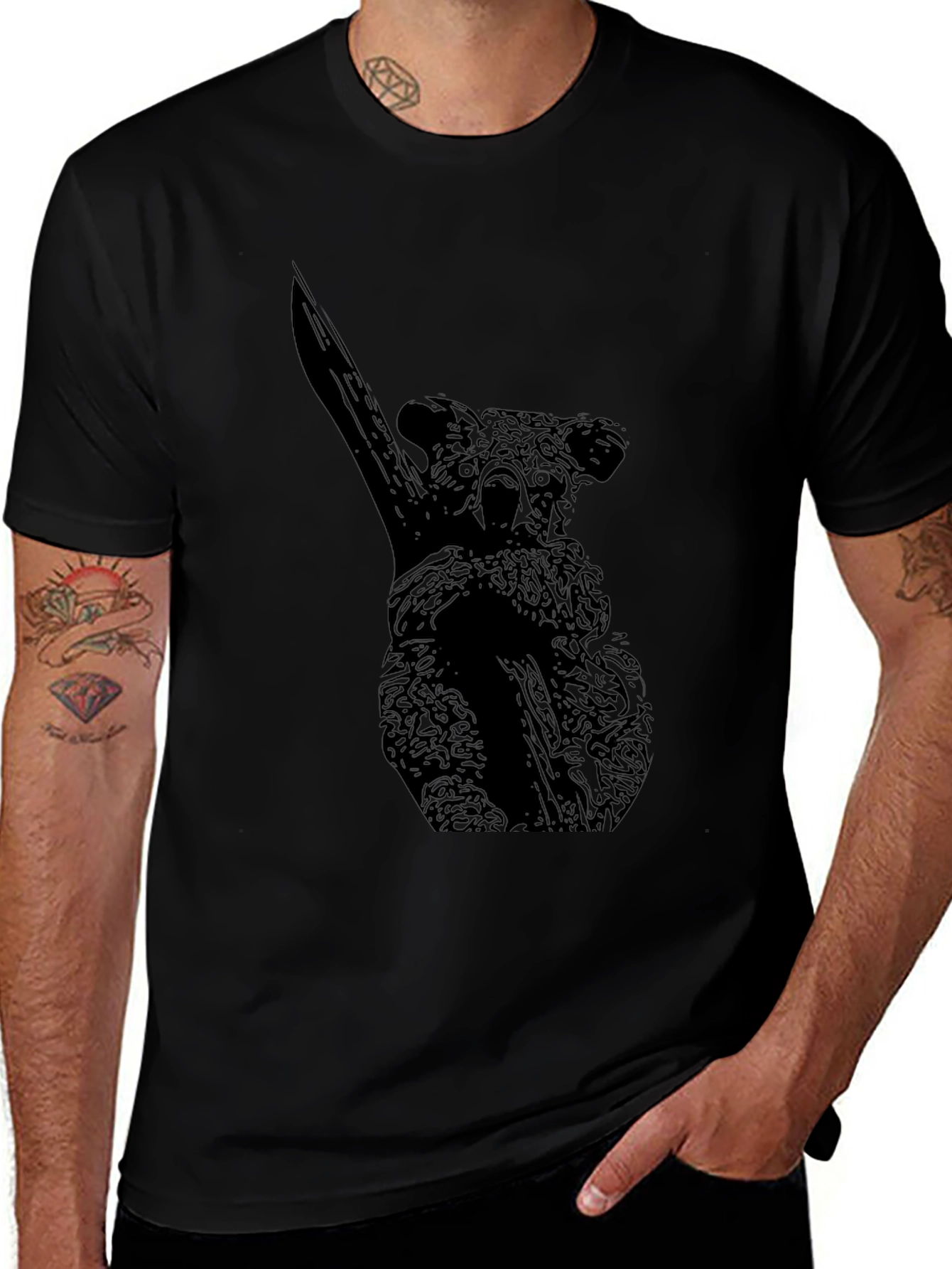 Koala Graphic Tee - Black Cotton Blend
