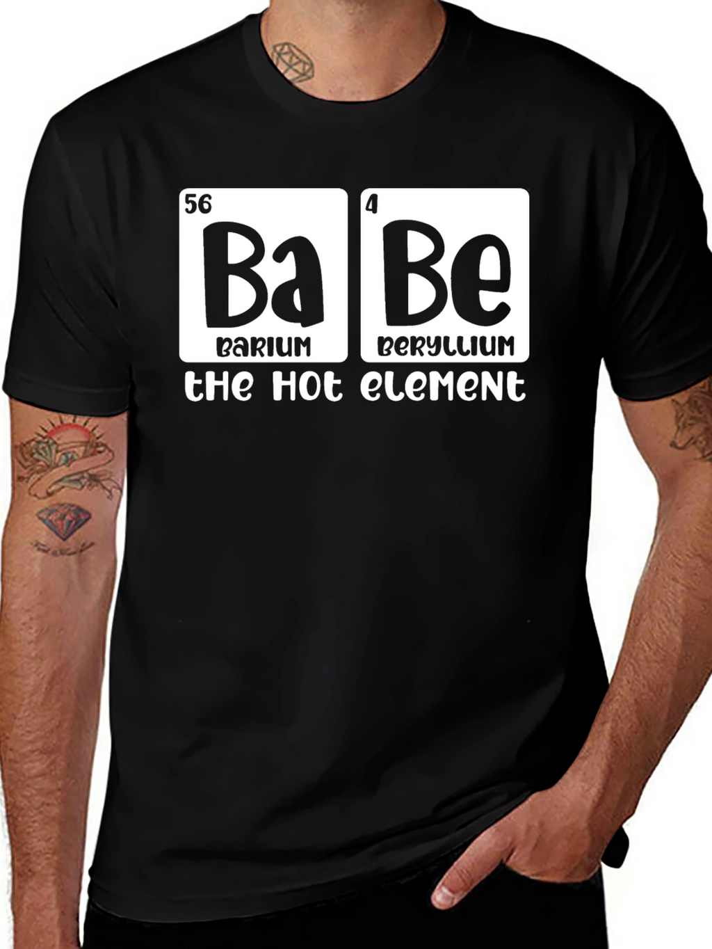 Babe Hot Element Chemistry Pun Graphic T-Shirt