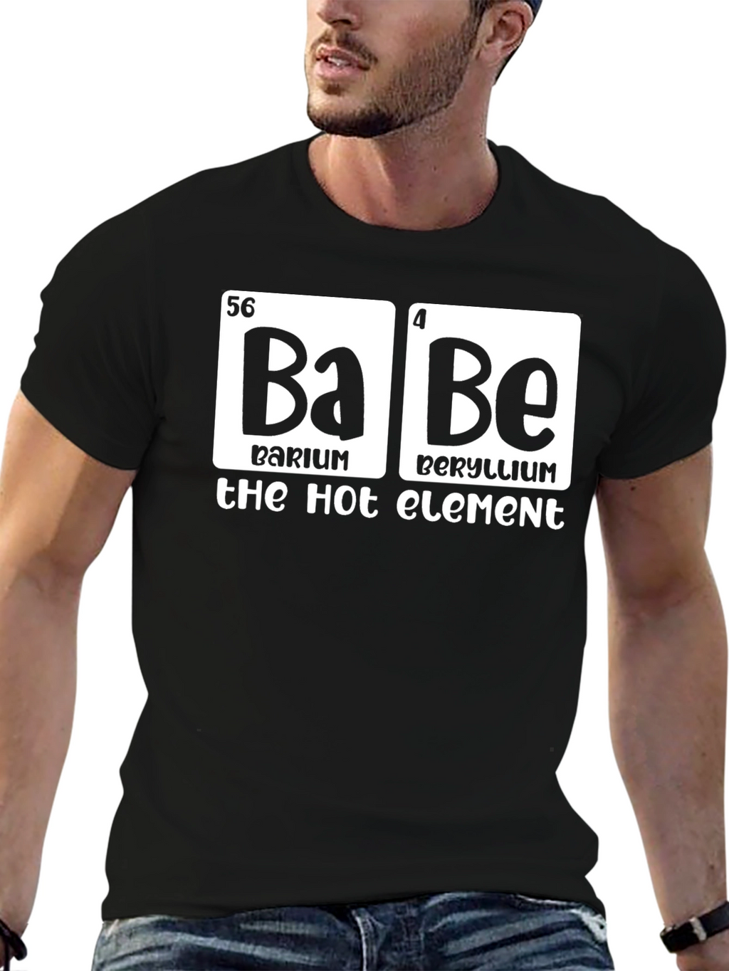 Babe Hot Element Chemistry Pun Graphic T-Shirt