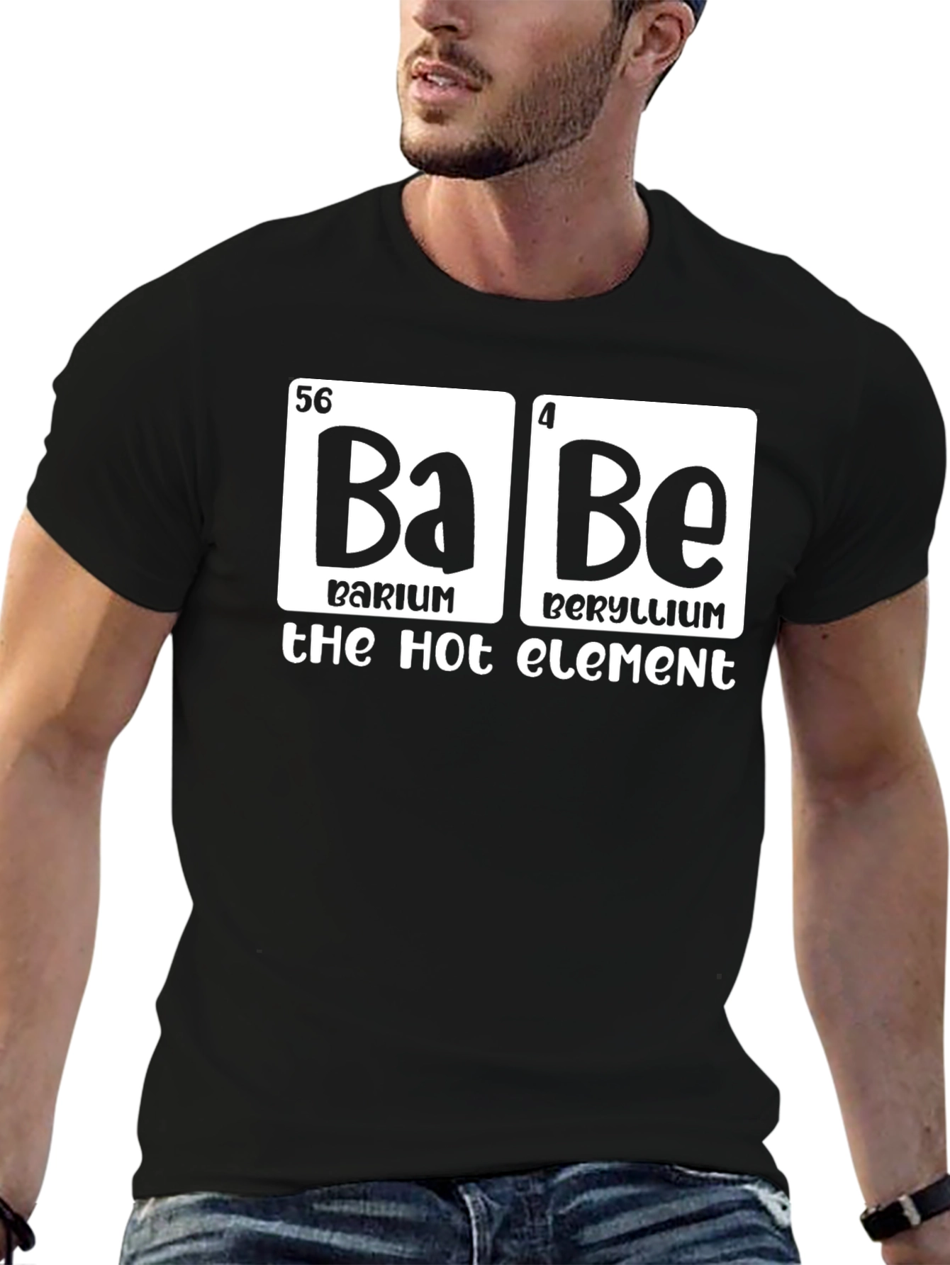 Babe Hot Element Chemistry Pun Graphic T-Shirt