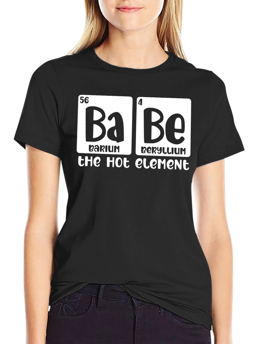 Babe Hot Element Chemistry Pun Graphic T-Shirt