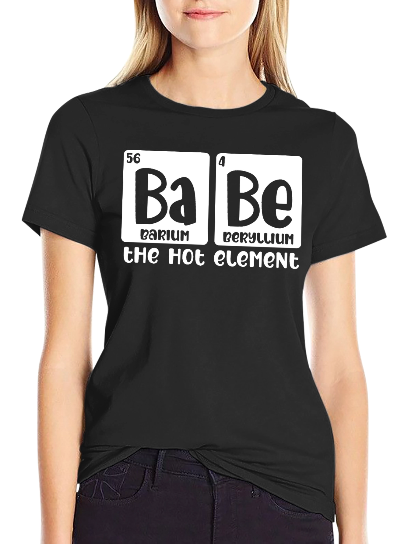 Babe Hot Element Chemistry Pun Graphic T-Shirt