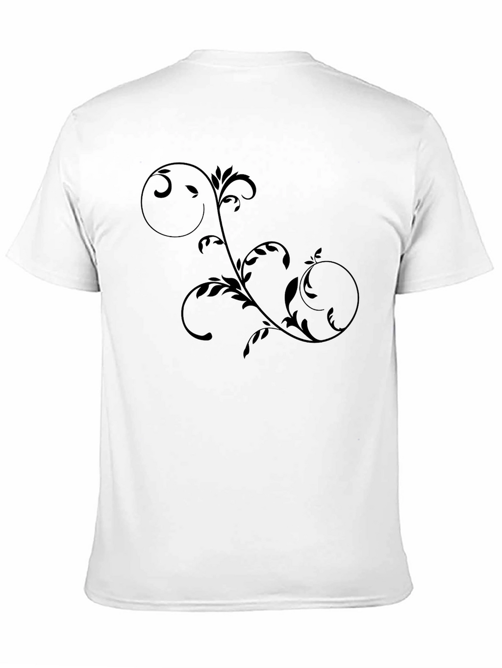 Stylish Black T-Shirt with Vine Design