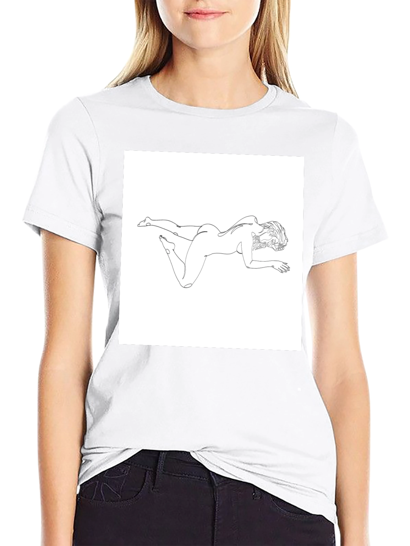 Abstract Woman Line Art Graphic Tee
